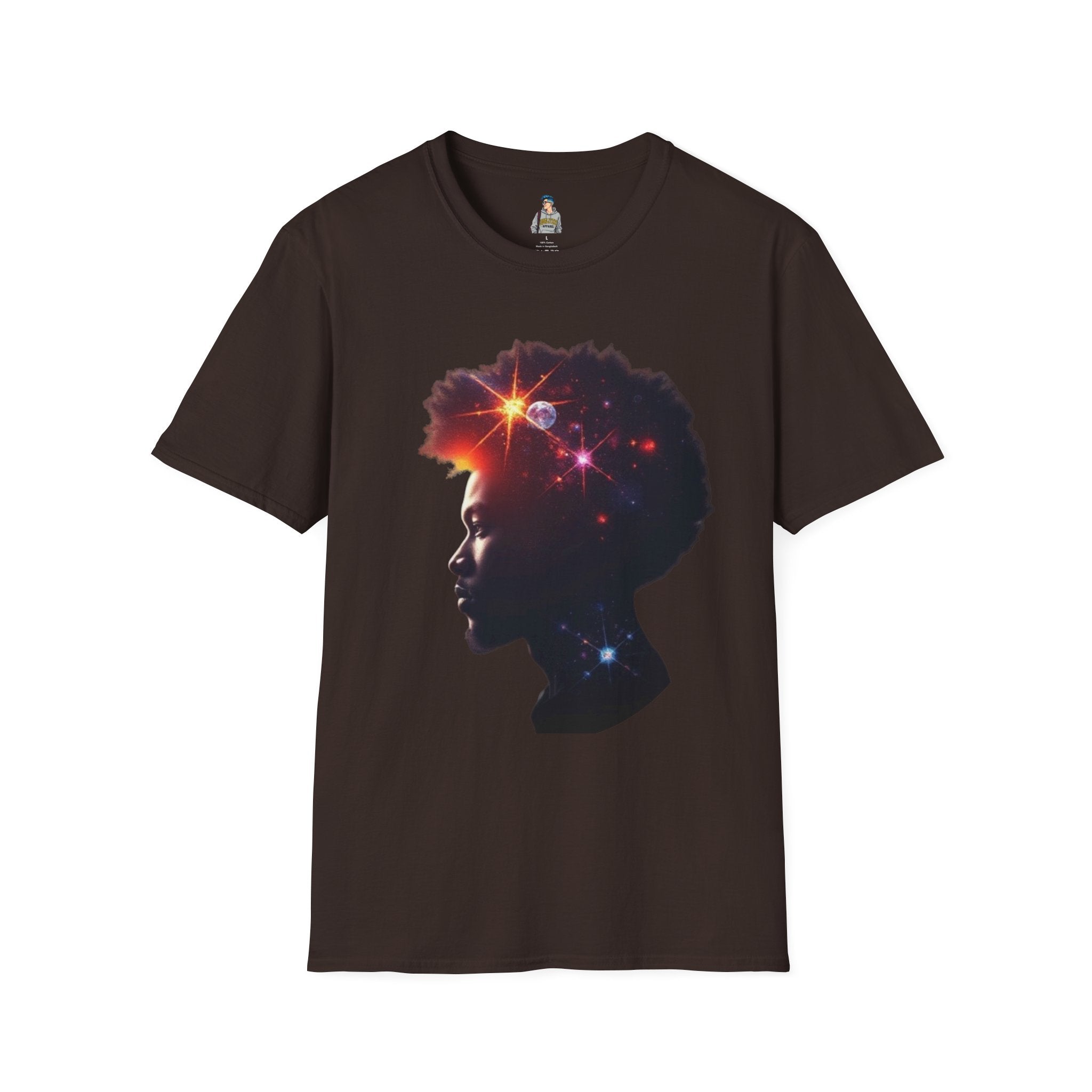 Black Universe Male Silhouette Unisex Softstyle T-Shirt - Celebrate Black Culture