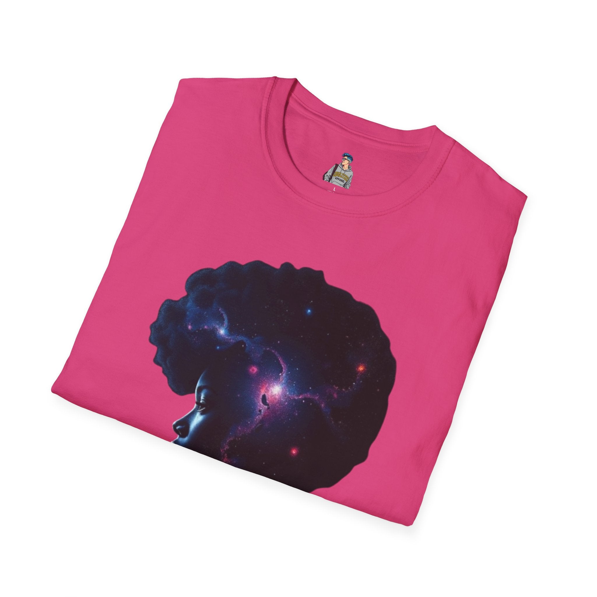 Black Universe Female Silhouette Unisex Softstyle T-Shirt - Celebrate Black Culture