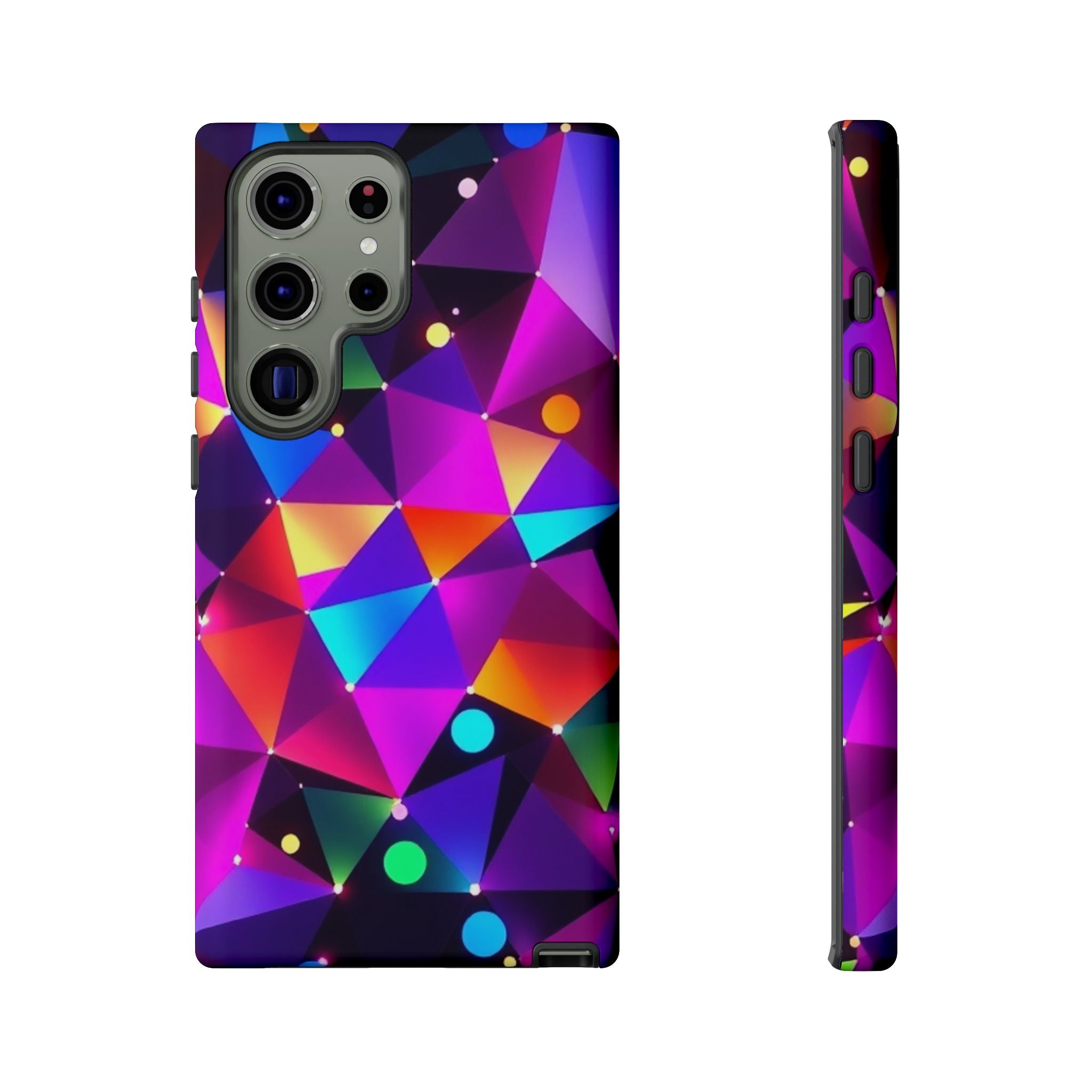 Android OR iPhone Compatible Cases - Colorful Angles Design - Unique Tough Cases