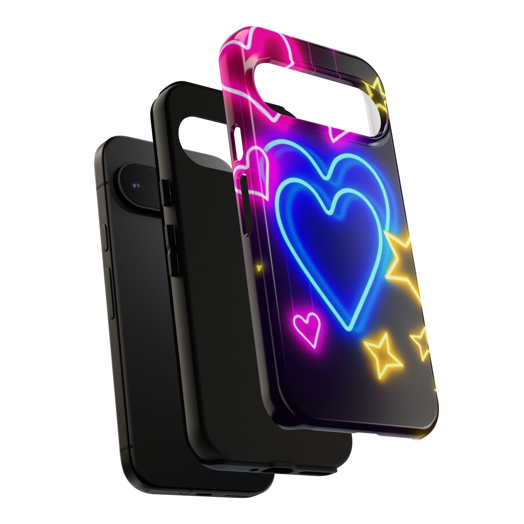 Android OR iPhone Compatible Cases - Neon Love Design - Unique Tough Cases