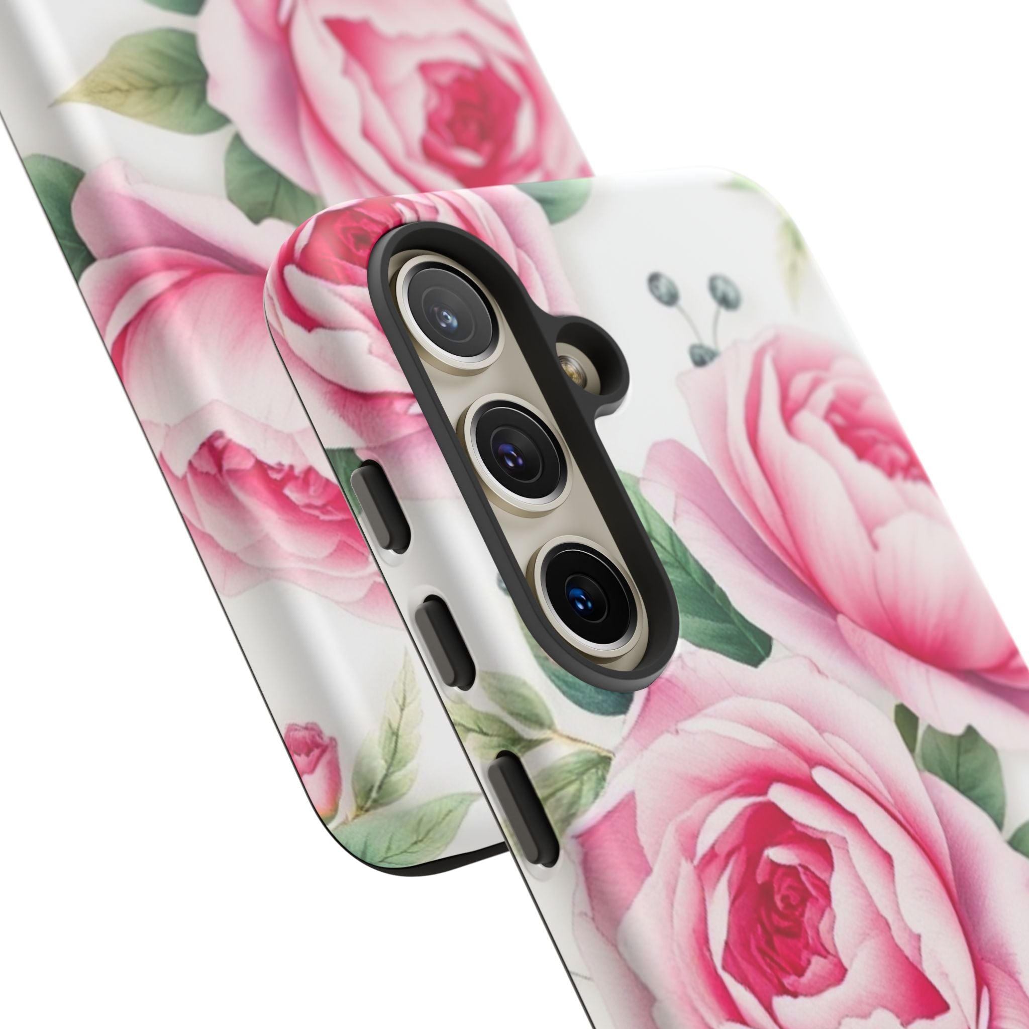 Android OR iPhone Compatible Cases - Pink Flower Design - Unique Tough Cases