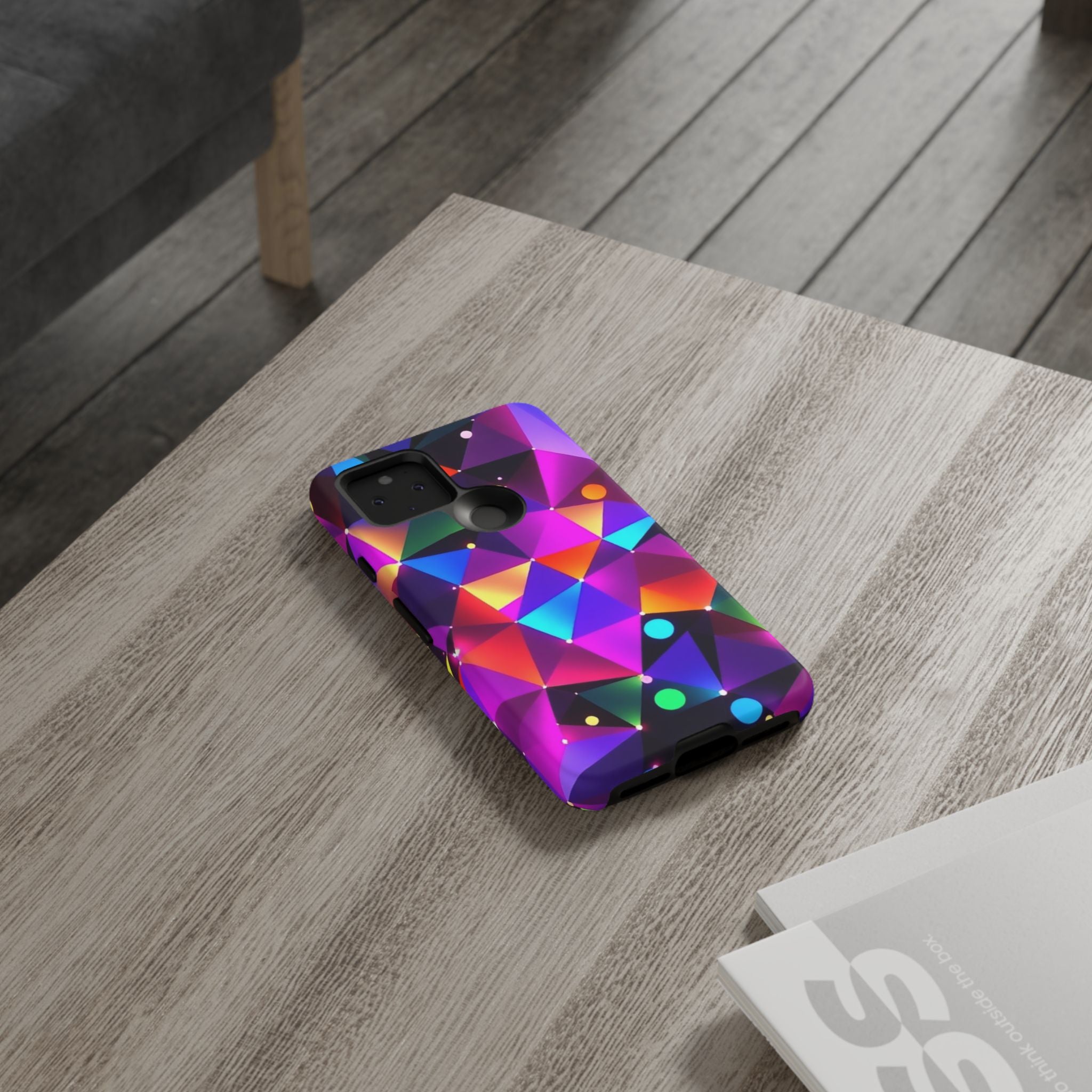 Android OR iPhone Compatible Cases - Colorful Angles Design - Unique Tough Cases