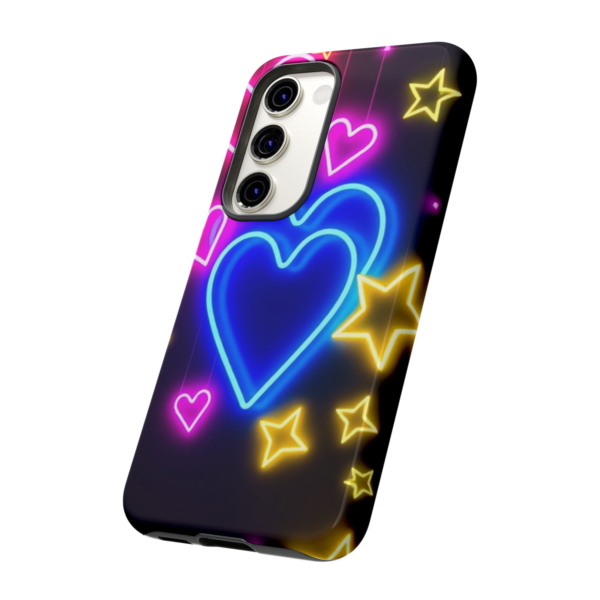 Android OR iPhone Compatible Cases - Neon Love Design - Unique Tough Cases