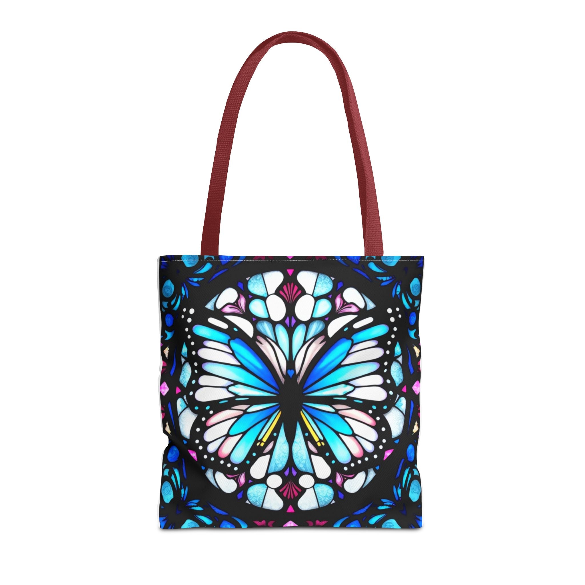 Colorful Butterfly Stained Glass Design Tote Bag