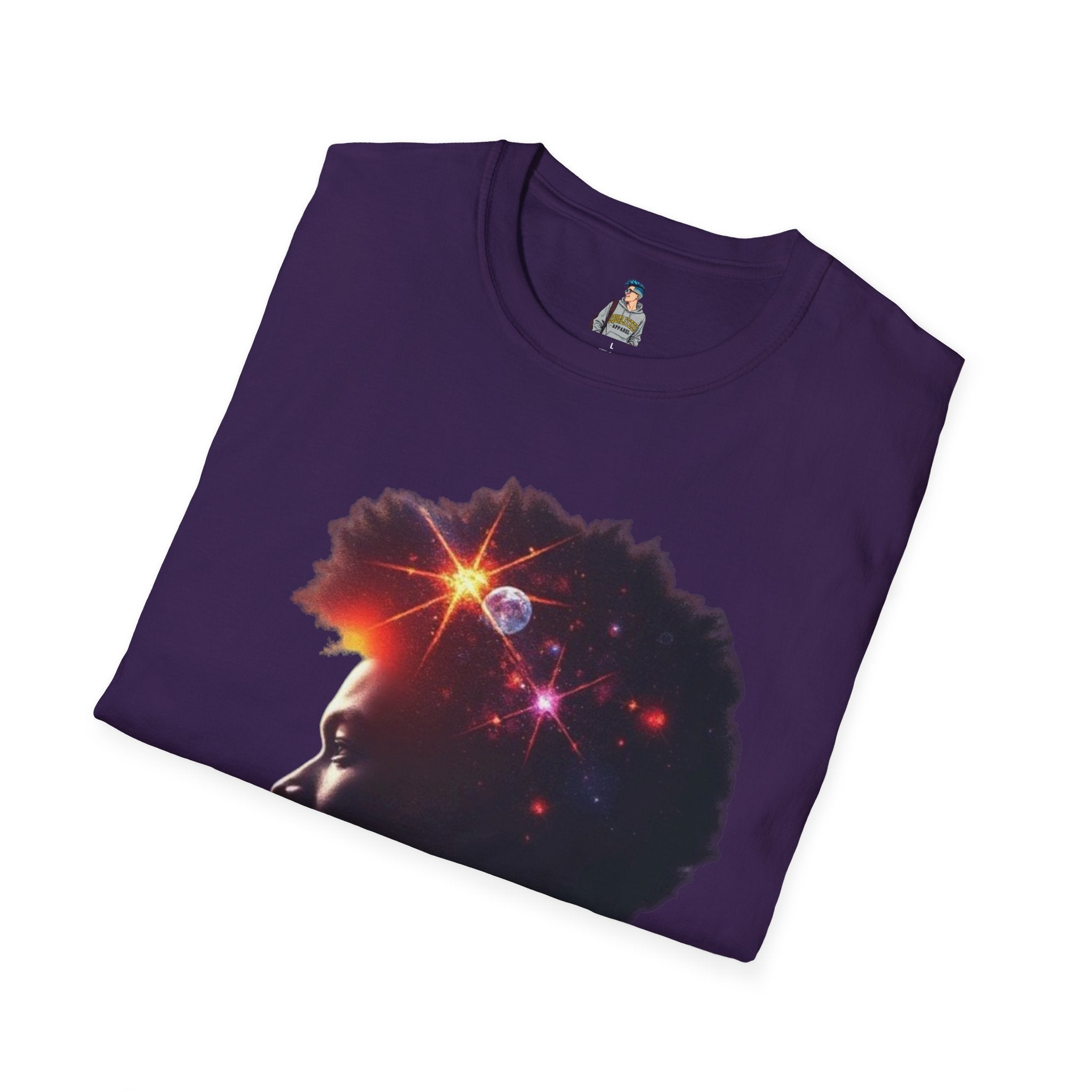 Black Universe Male Silhouette Unisex Softstyle T-Shirt - Celebrate Black Culture