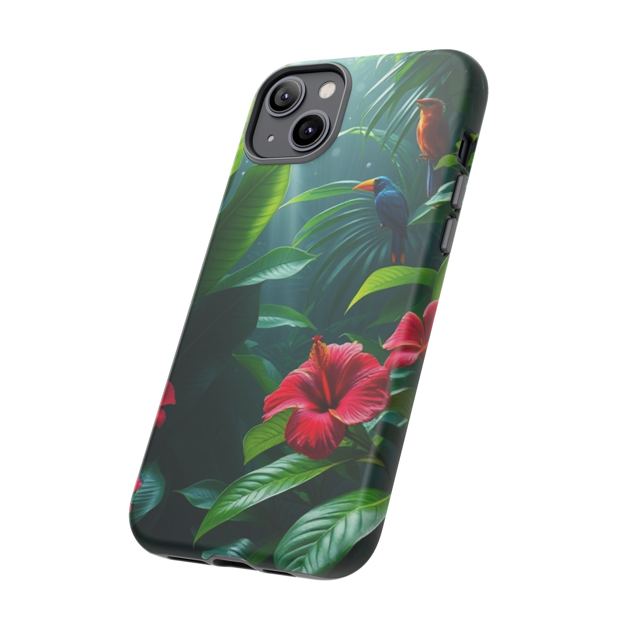 Android OR iPhone Compatible Cases - Tropical Flower & Bird Design - Unique Tough Cases