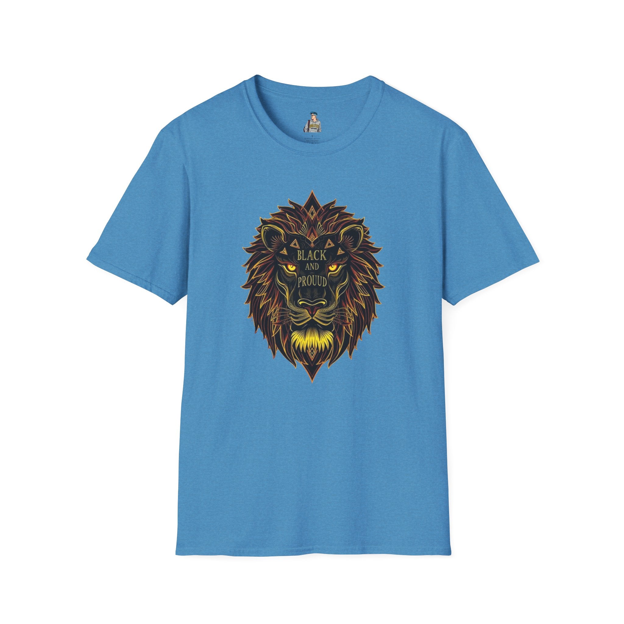 Black & Proud Lion Softstyle T-Shirt - Unisex Graphic Tee