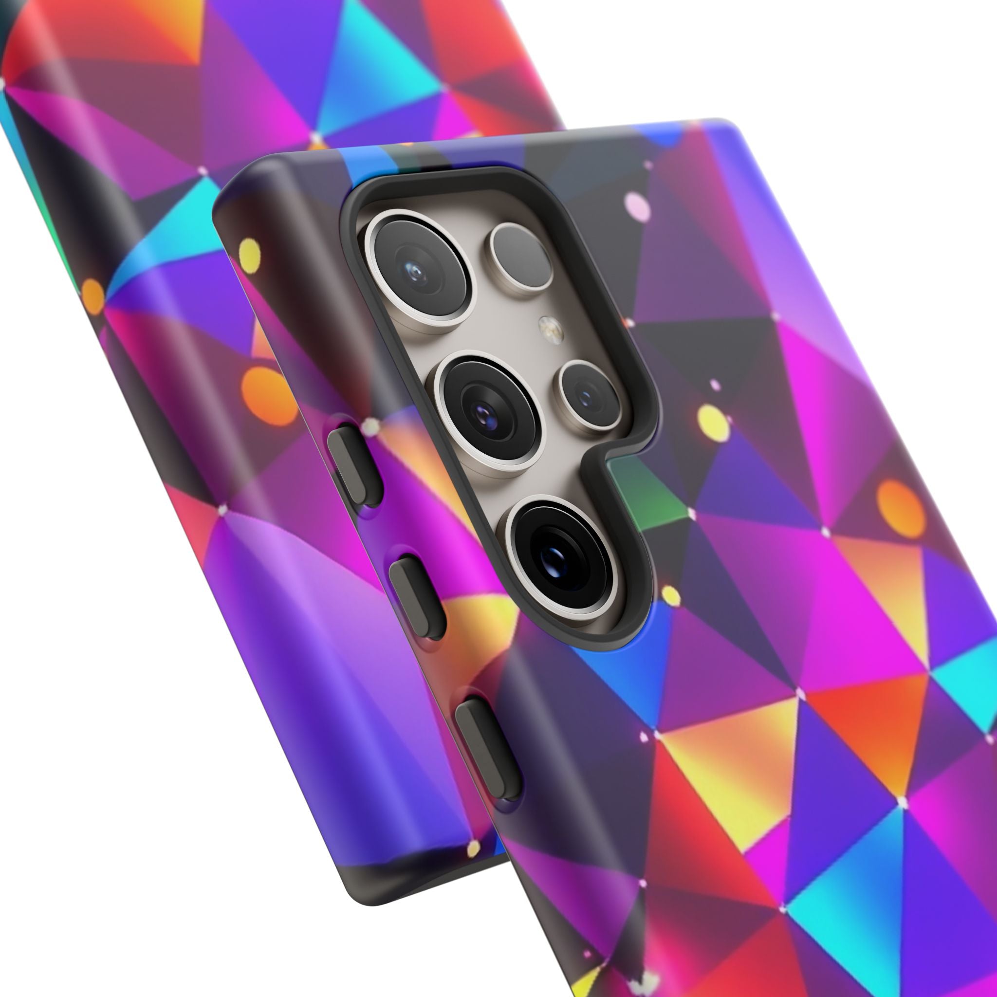Android OR iPhone Compatible Cases - Colorful Angles Design - Unique Tough Cases
