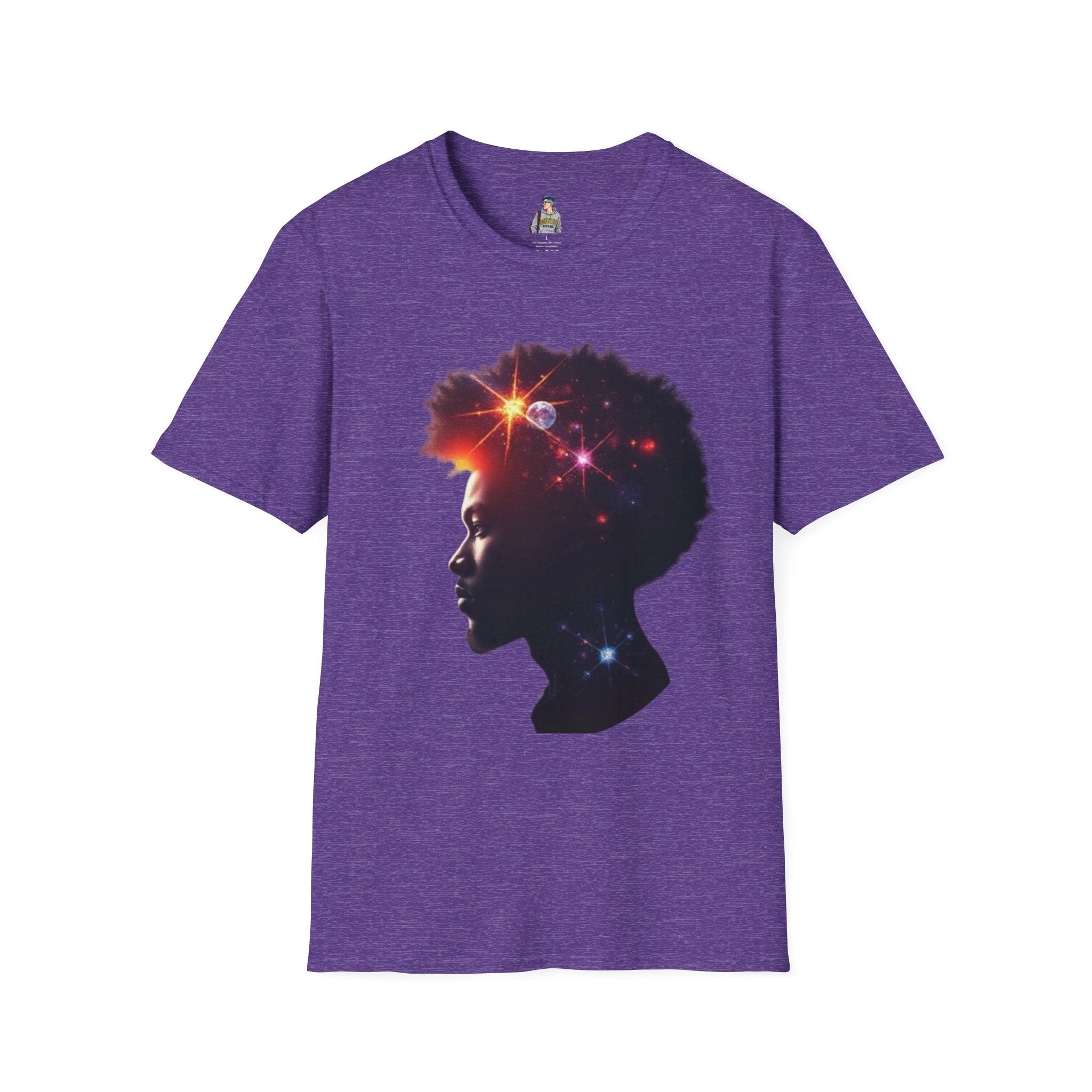 Black Universe Male Silhouette Unisex Softstyle T-Shirt - Celebrate Black Culture