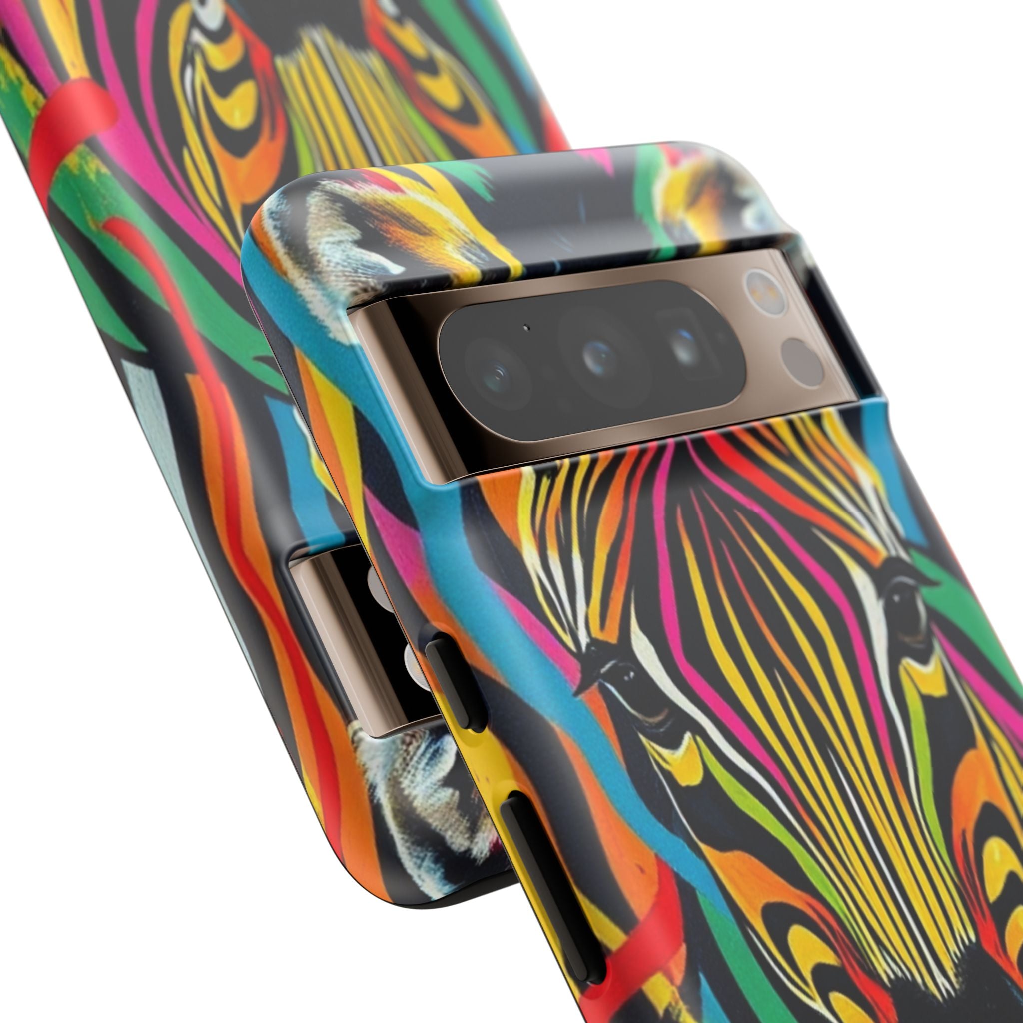 Android OR iPhone Compatible Cases - Rainbow Zebra Design - Unique Tough Cases