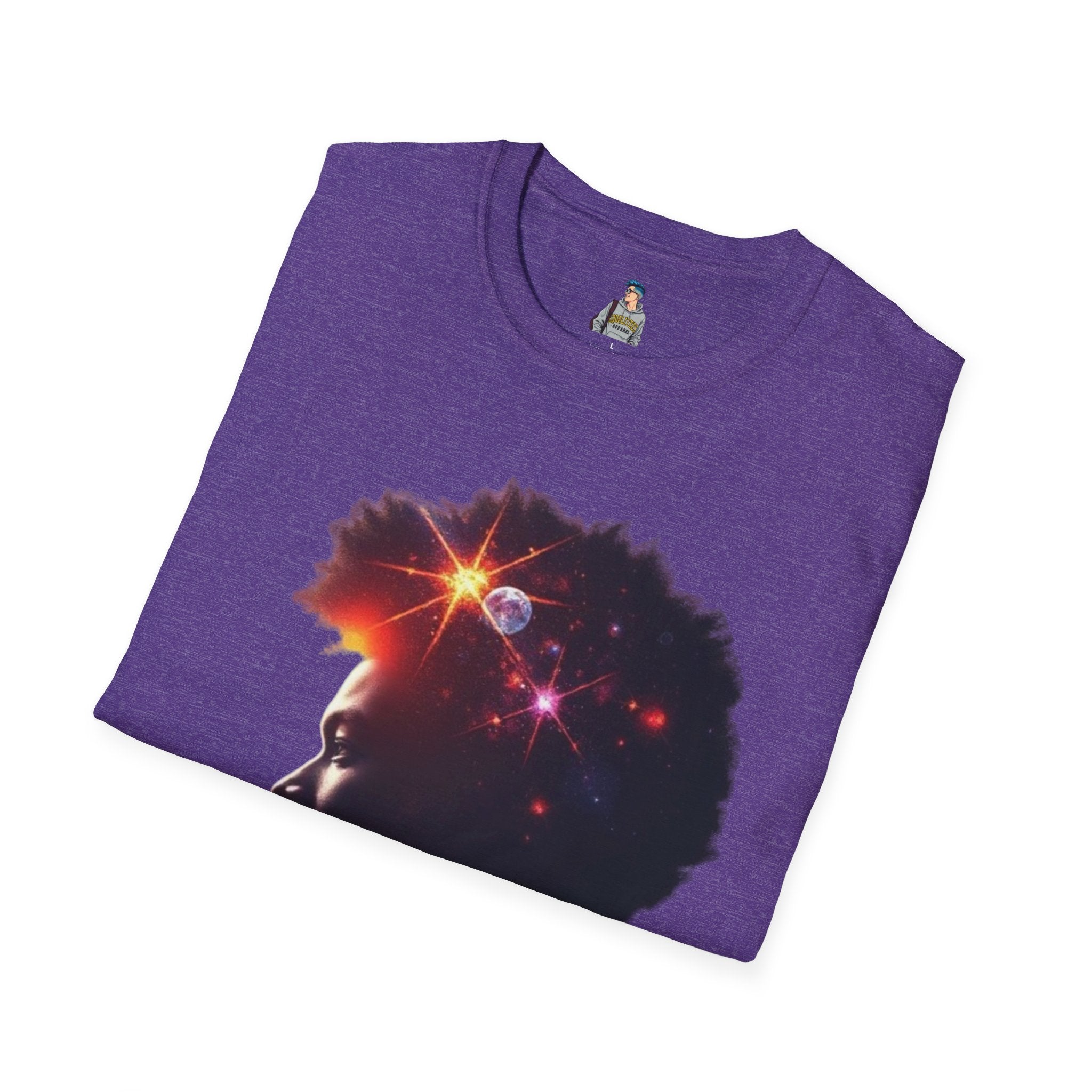 Black Universe Male Silhouette Unisex Softstyle T-Shirt - Celebrate Black Culture