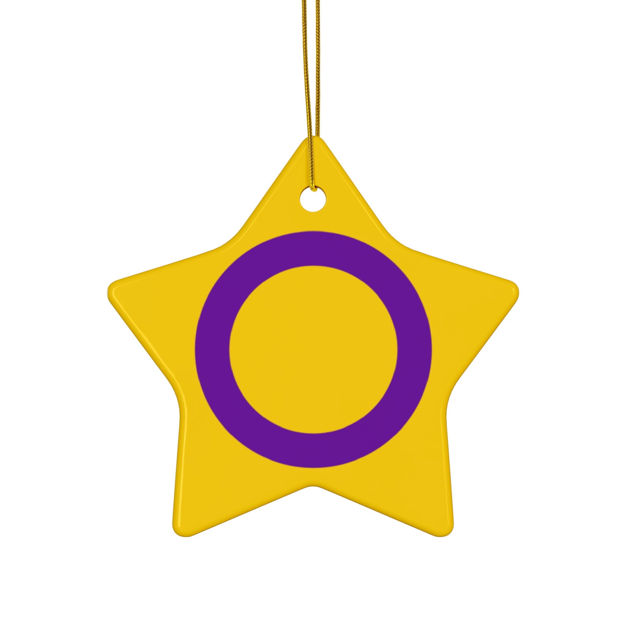 Intersex Pride- 4 Shapes Ceramic Ornaments - Fun and Festive Holiday Decor