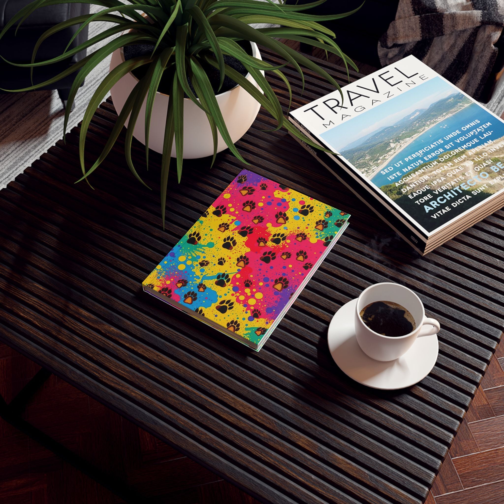 Colorful Puppy Prints Hard Backed Journal - Perfect for Gifts, Journaling, and Celebrations