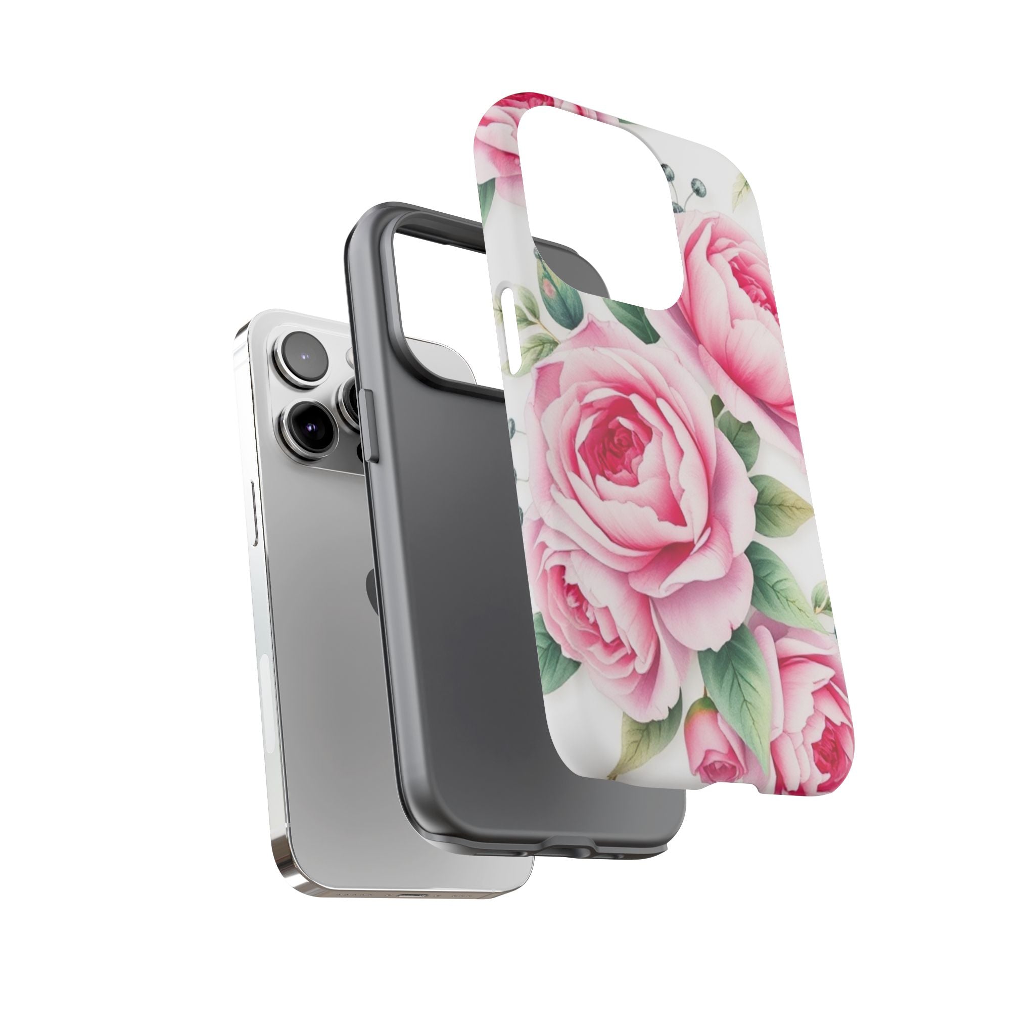 Android OR iPhone Compatible Cases - Pink Flower Design - Unique Tough Cases