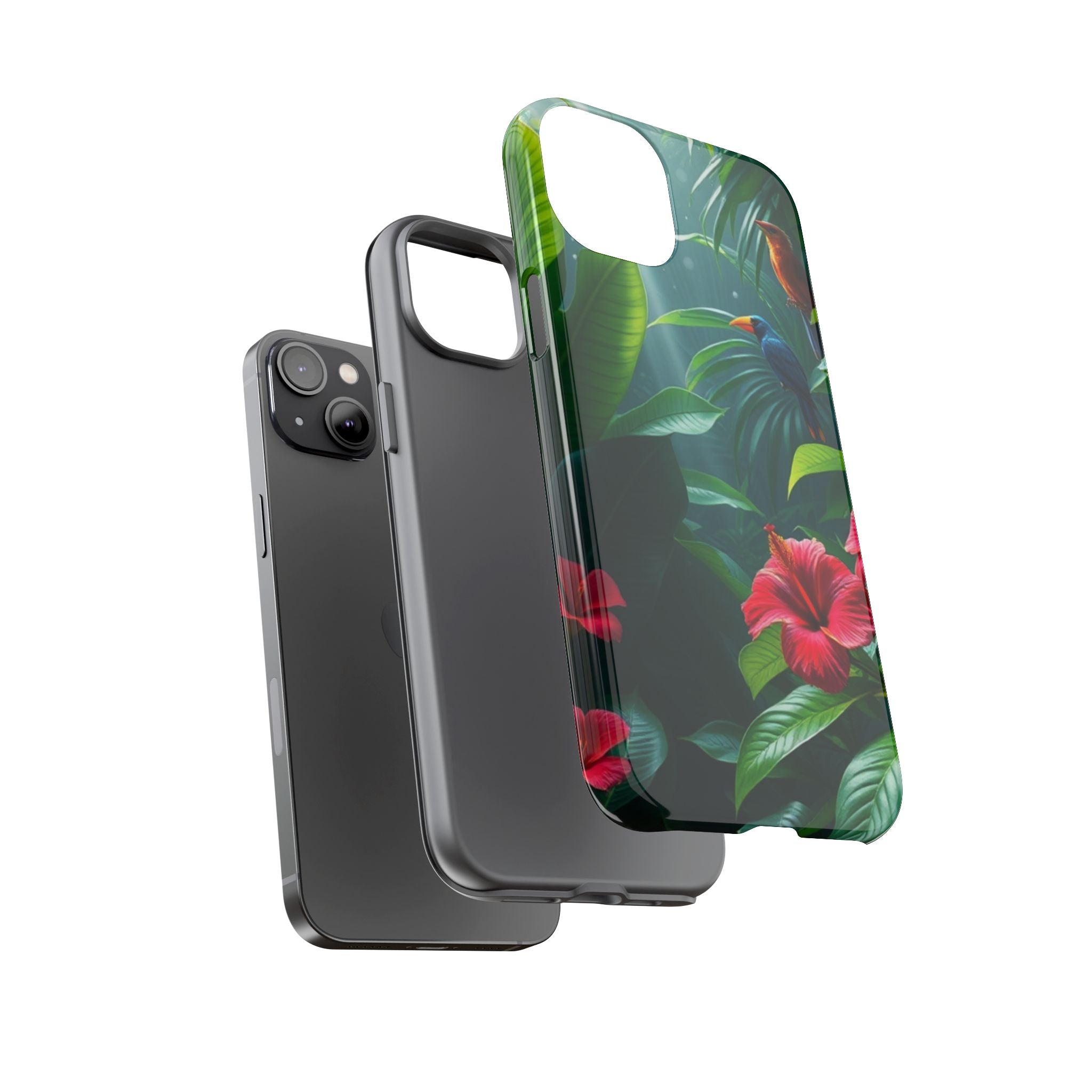 Android OR iPhone Compatible Cases - Tropical Flower & Bird Design - Unique Tough Cases