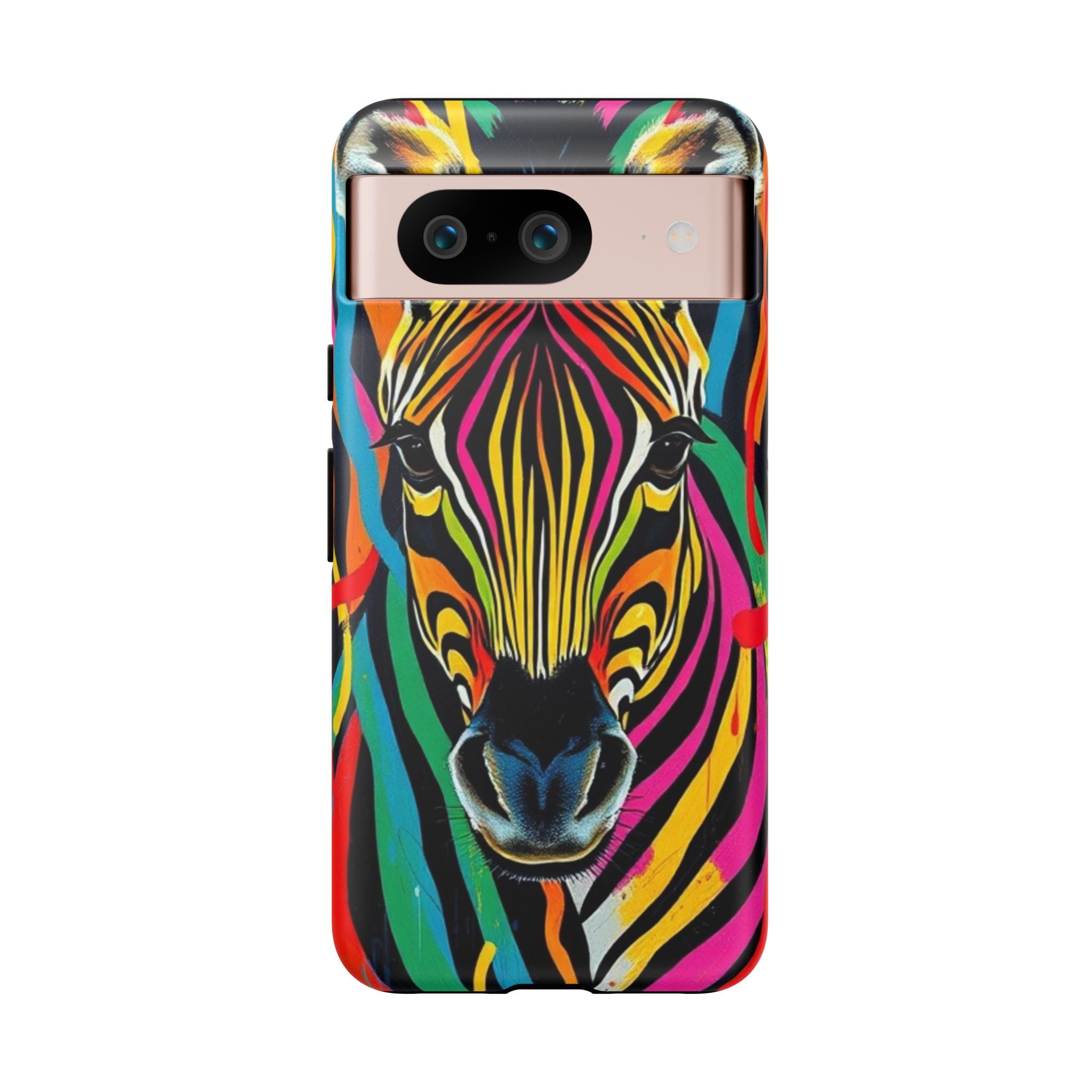 Android OR iPhone Compatible Cases - Rainbow Zebra Design - Unique Tough Cases