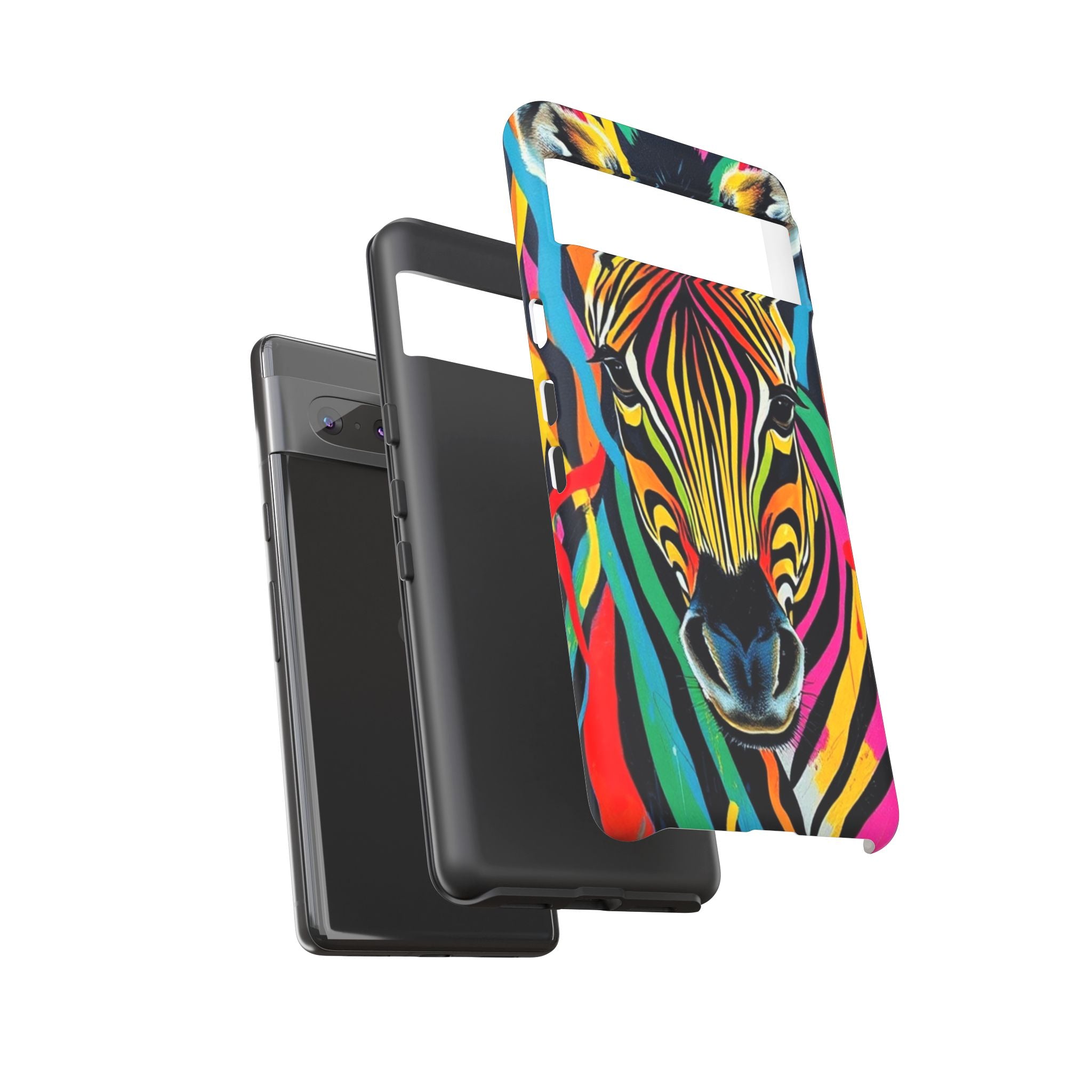 Android OR iPhone Compatible Cases - Rainbow Zebra Design - Unique Tough Cases