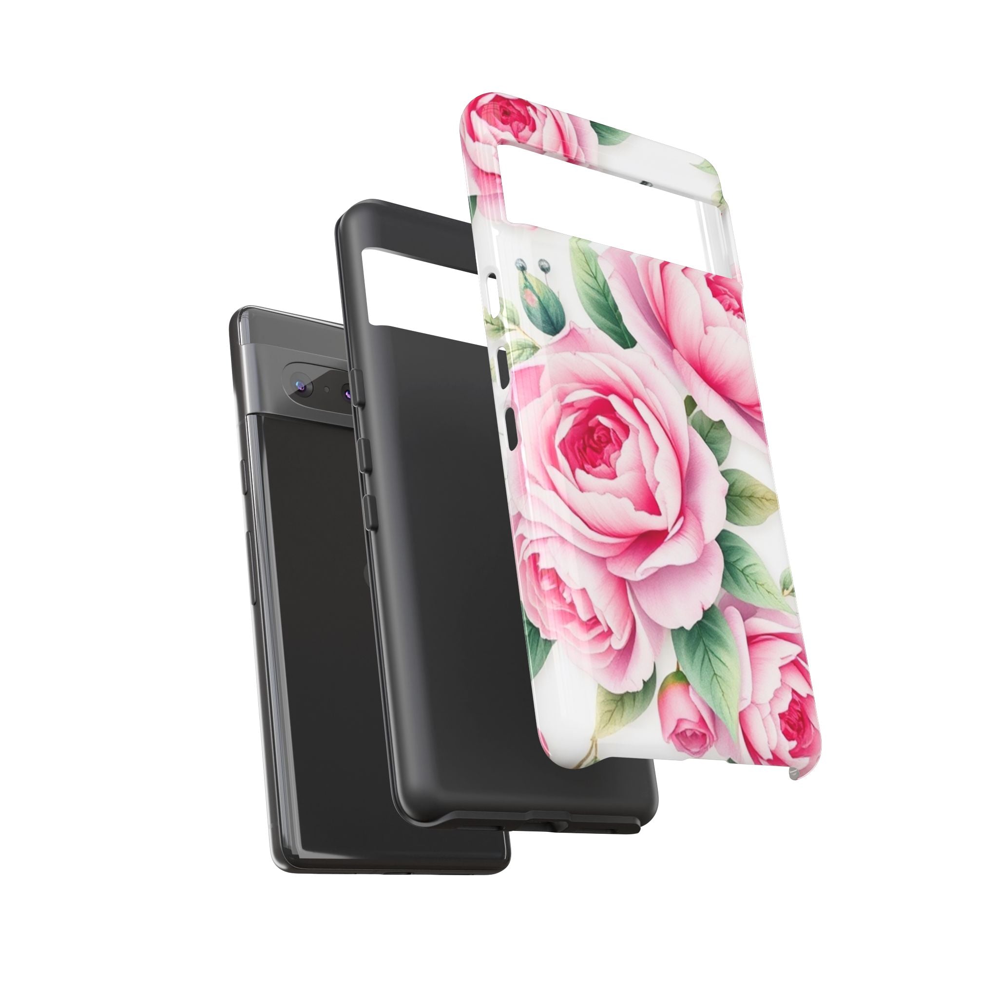 Android OR iPhone Compatible Cases - Pink Flower Design - Unique Tough Cases