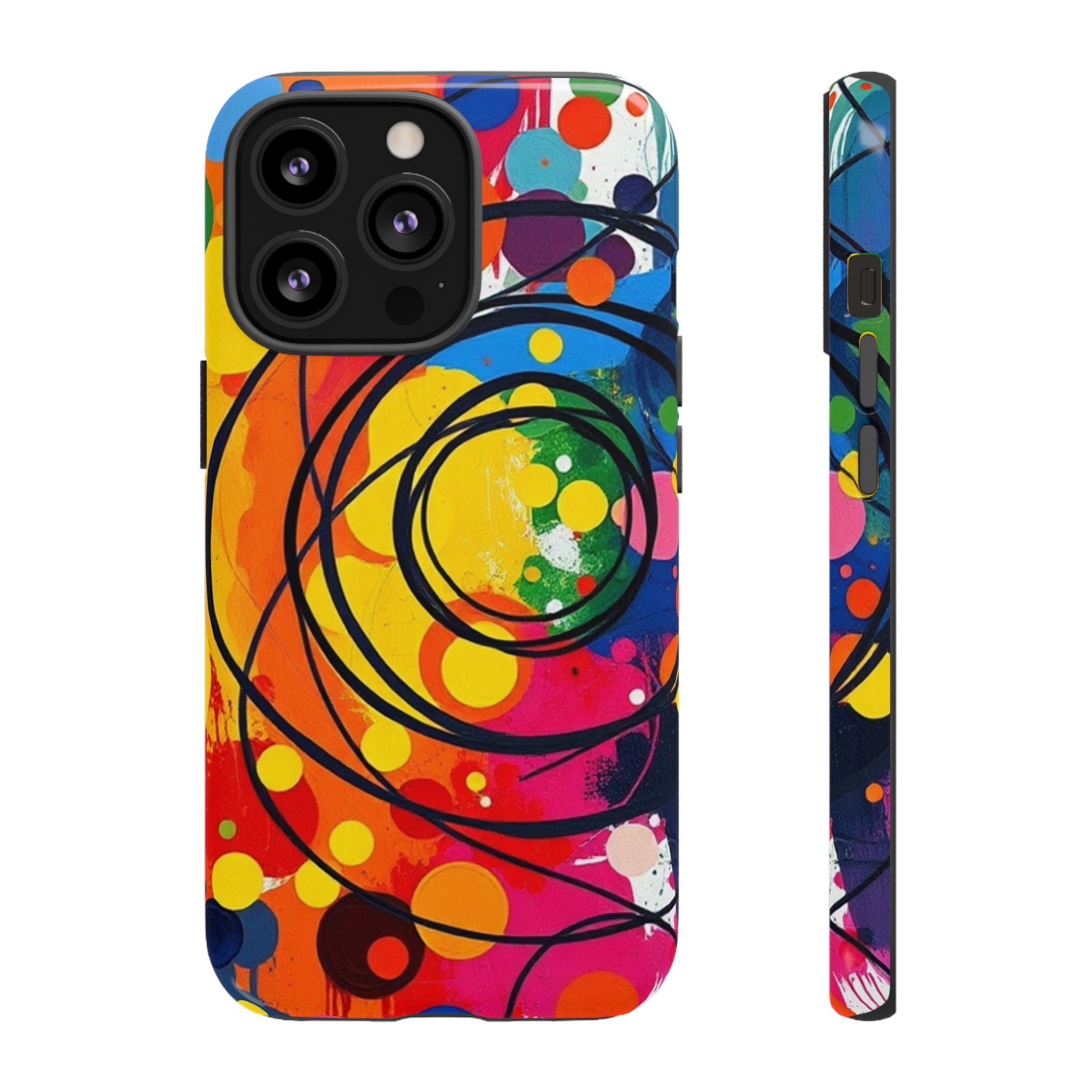 Colorful Abstract Rainbow Swirl Art Tough Case For Android & iPhone