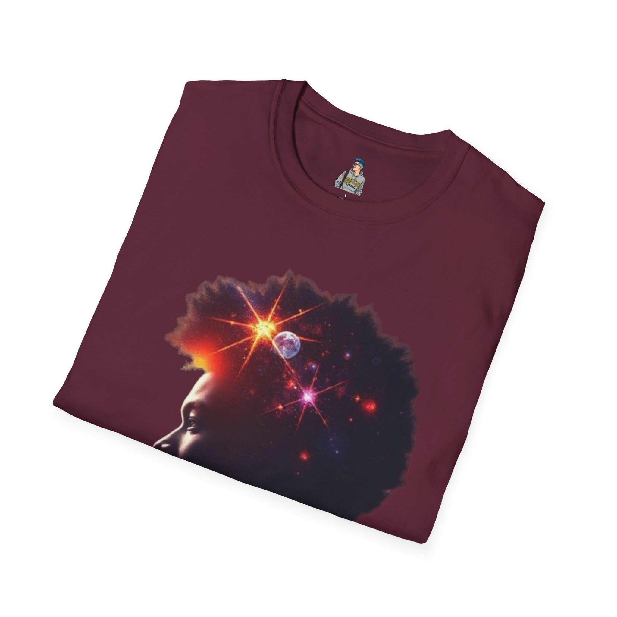 Black Universe Male Silhouette Unisex Softstyle T-Shirt - Celebrate Black Culture