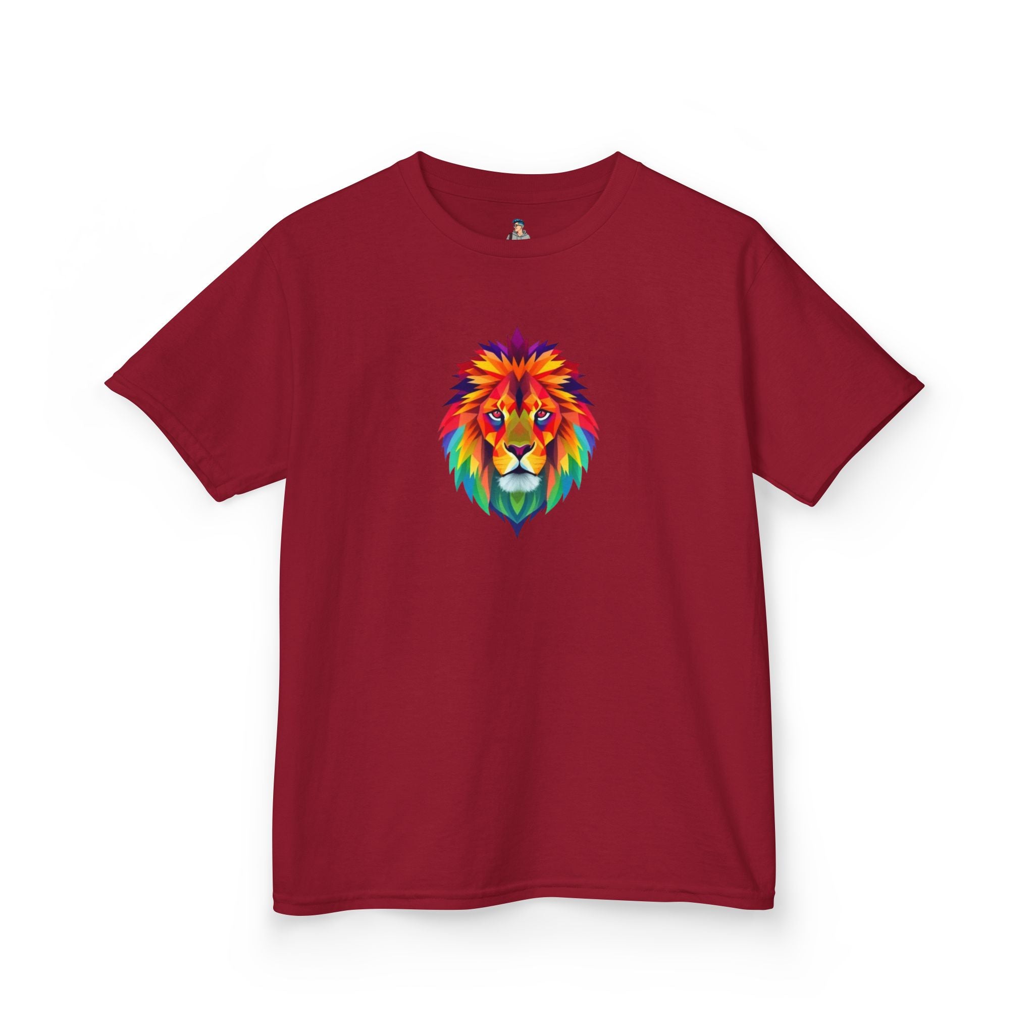 Colorful Fractal Lion Kids Heavy Cotton Tee