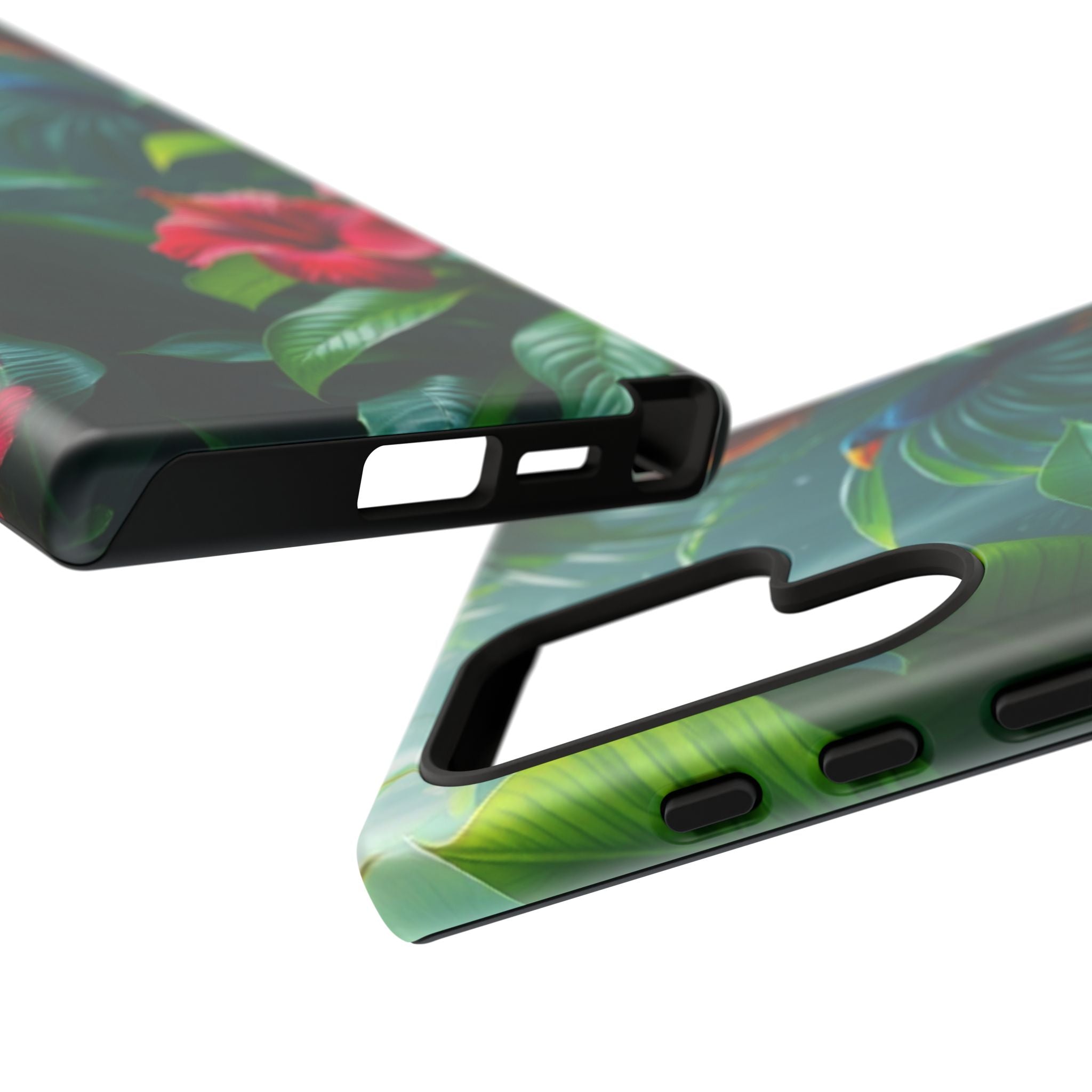 Android OR iPhone Compatible Cases - Tropical Flower & Bird Design - Unique Tough Cases