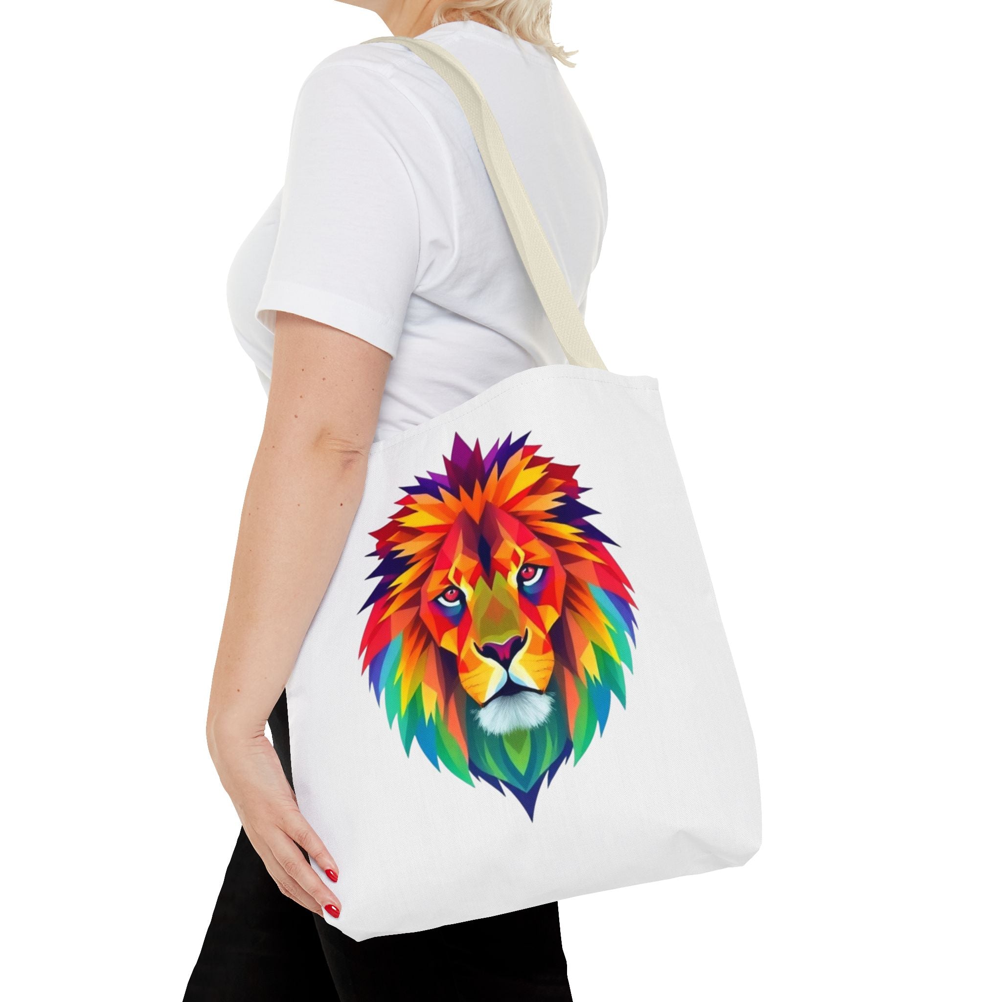 Colorful Fractal Lion Design - Tote Bag