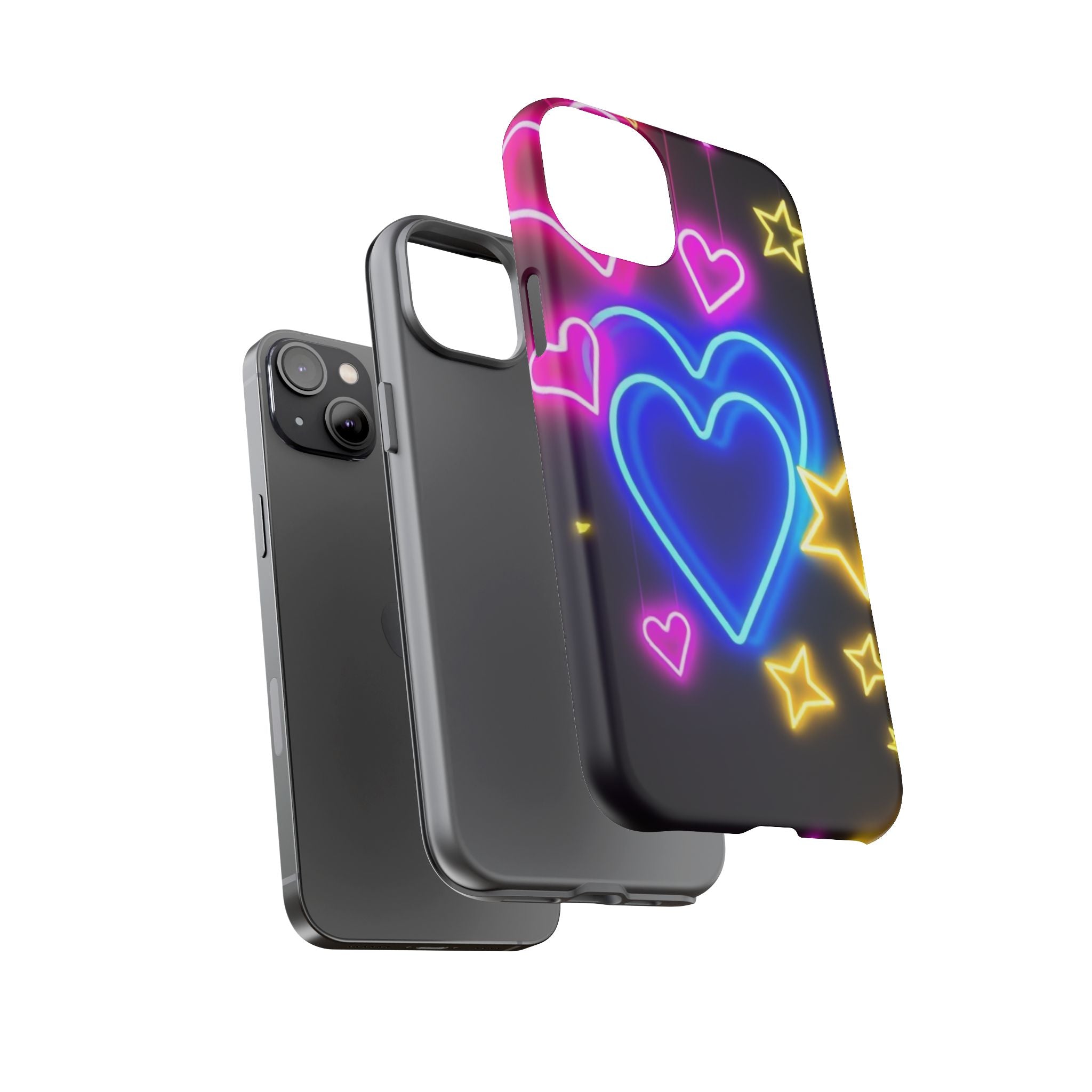 Android OR iPhone Compatible Cases - Neon Love Design - Unique Tough Cases