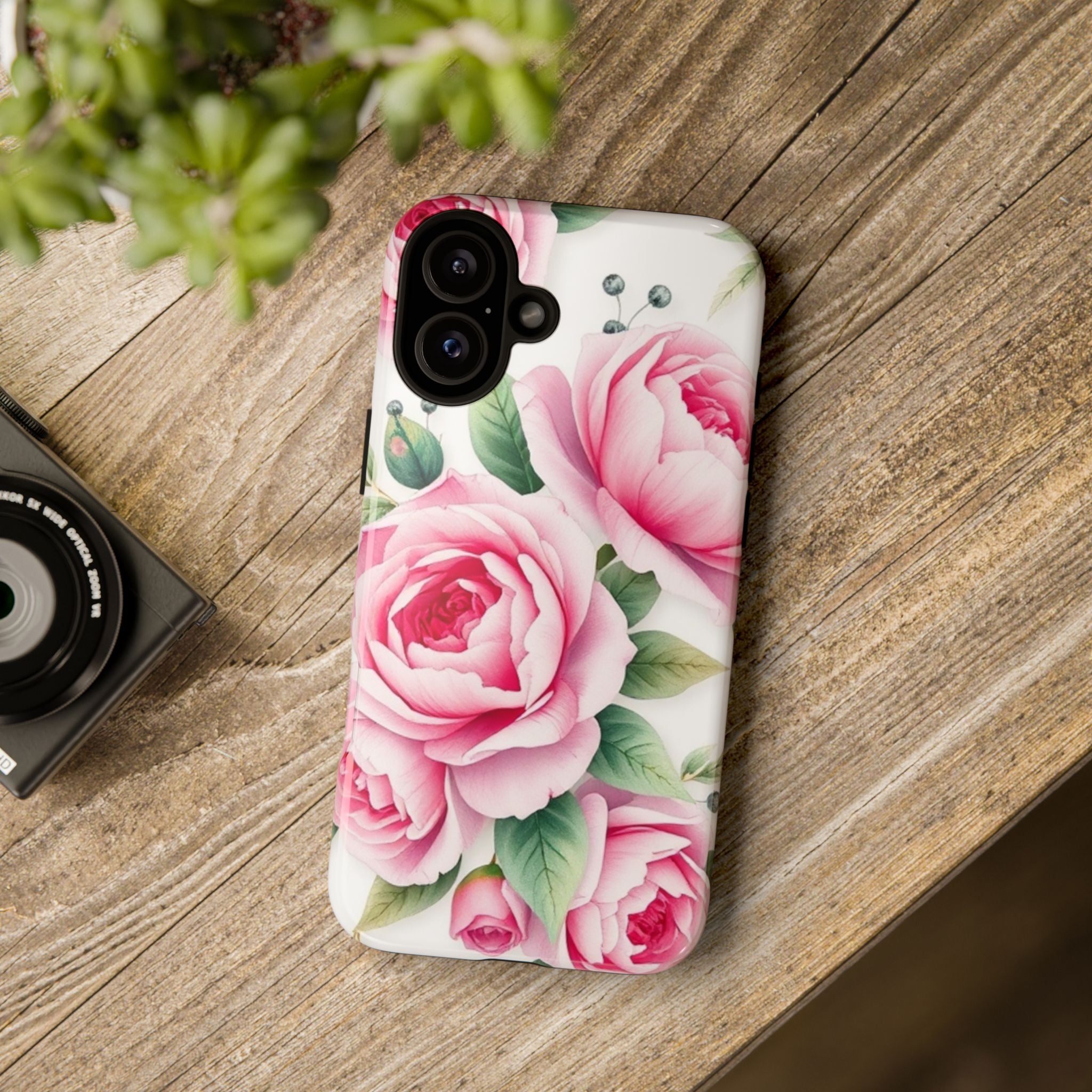 Android OR iPhone Compatible Cases - Pink Flower Design - Unique Tough Cases