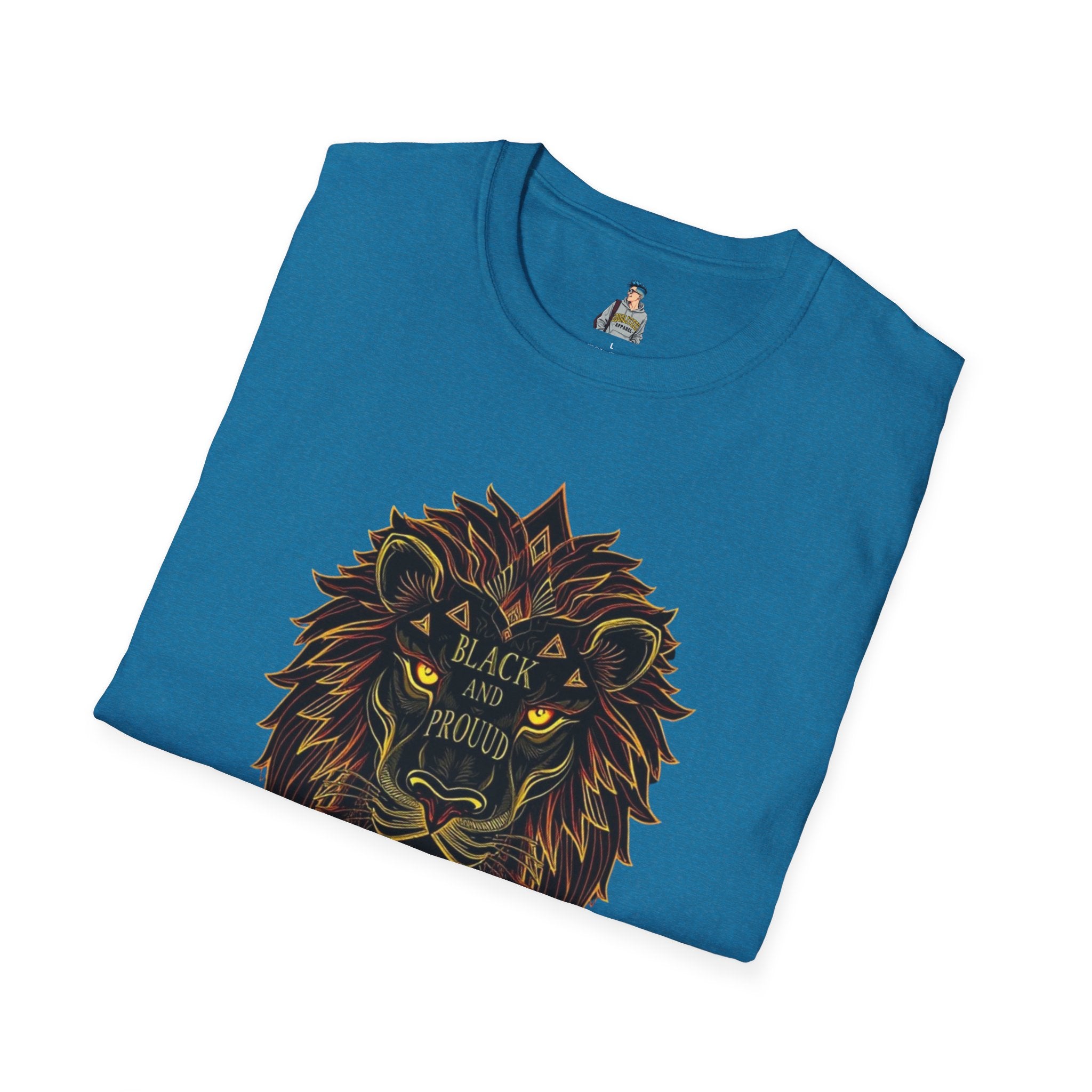 Black & Proud Lion Softstyle T-Shirt - Unisex Graphic Tee