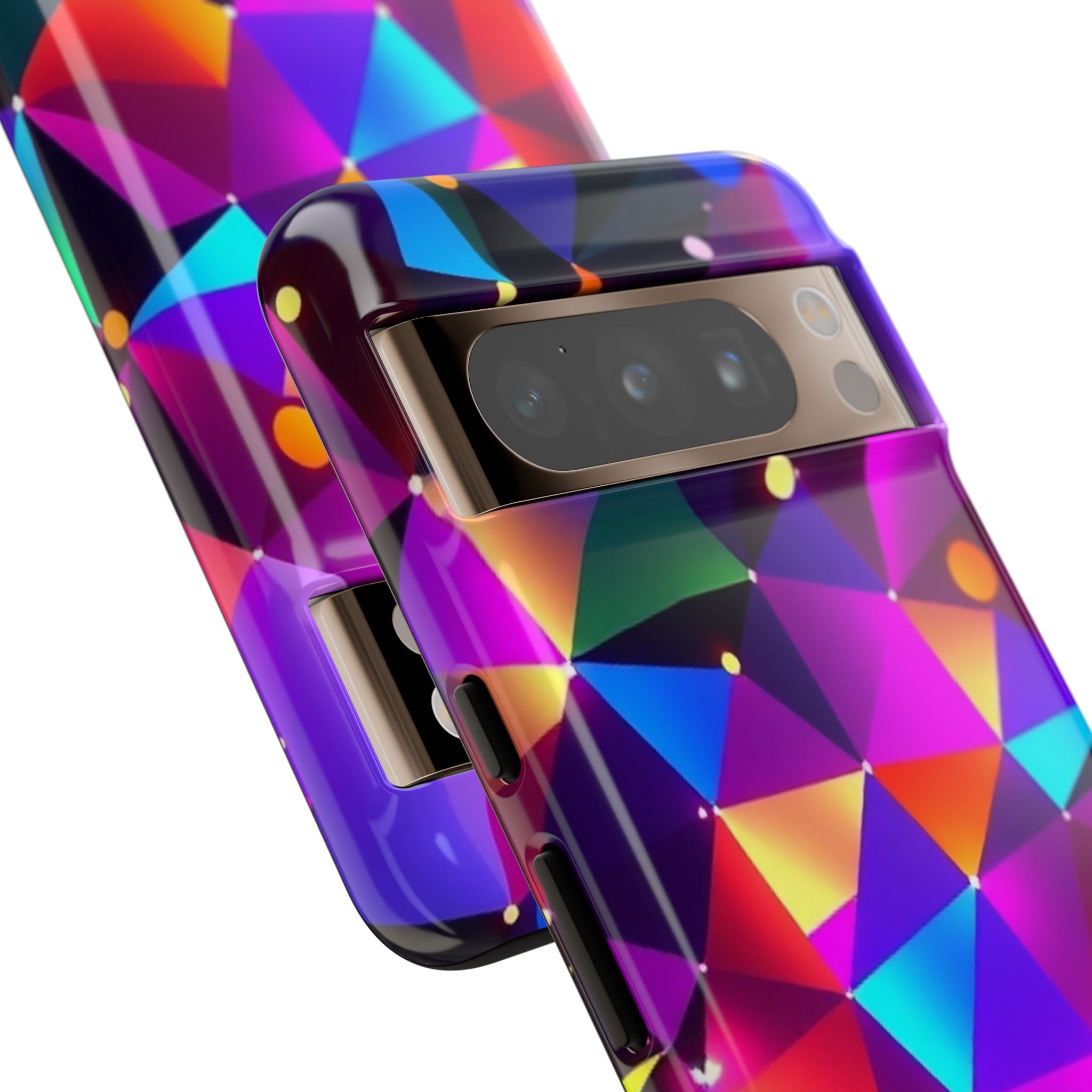 Android OR iPhone Compatible Cases - Colorful Angles Design - Unique Tough Cases