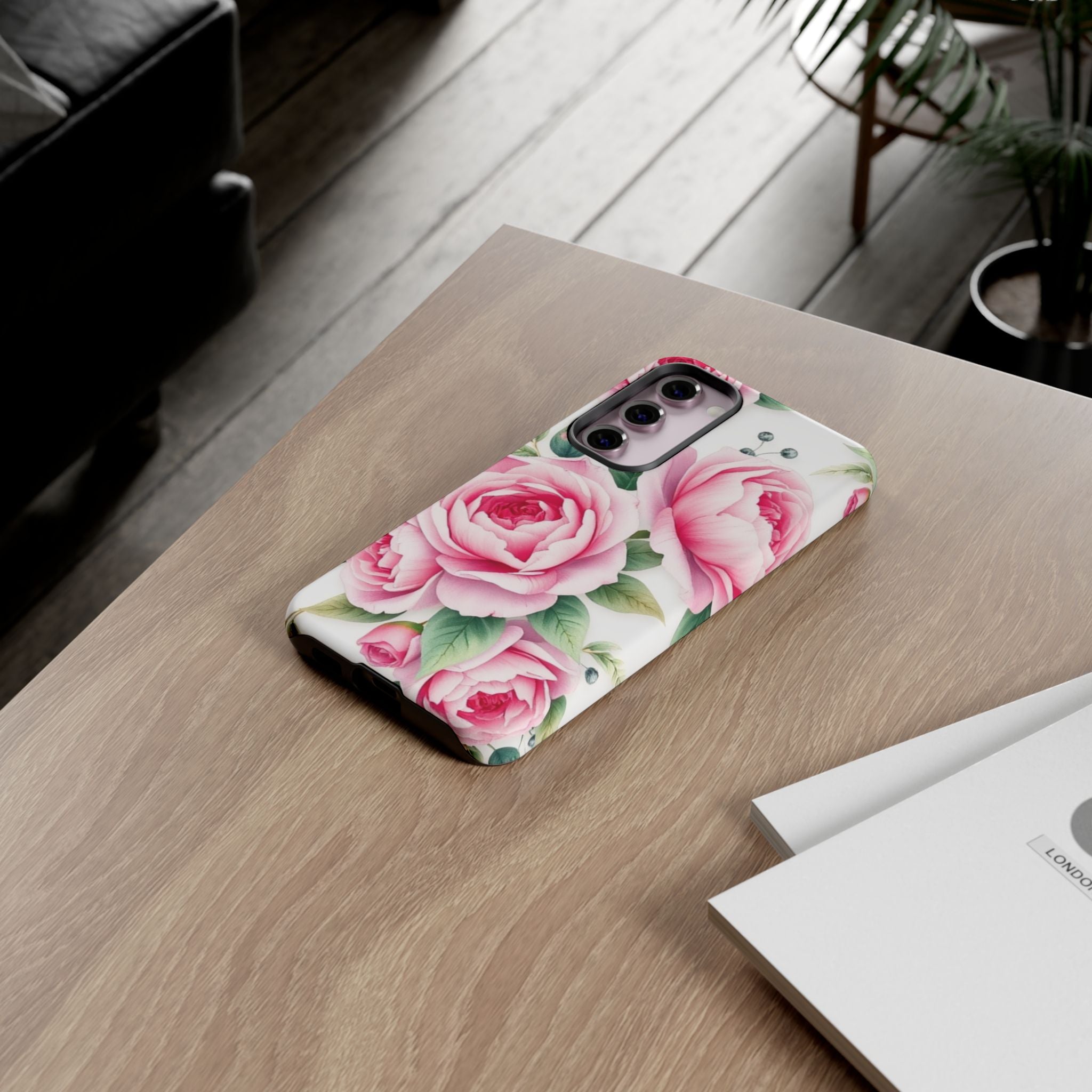 Android OR iPhone Compatible Cases - Pink Flower Design - Unique Tough Cases
