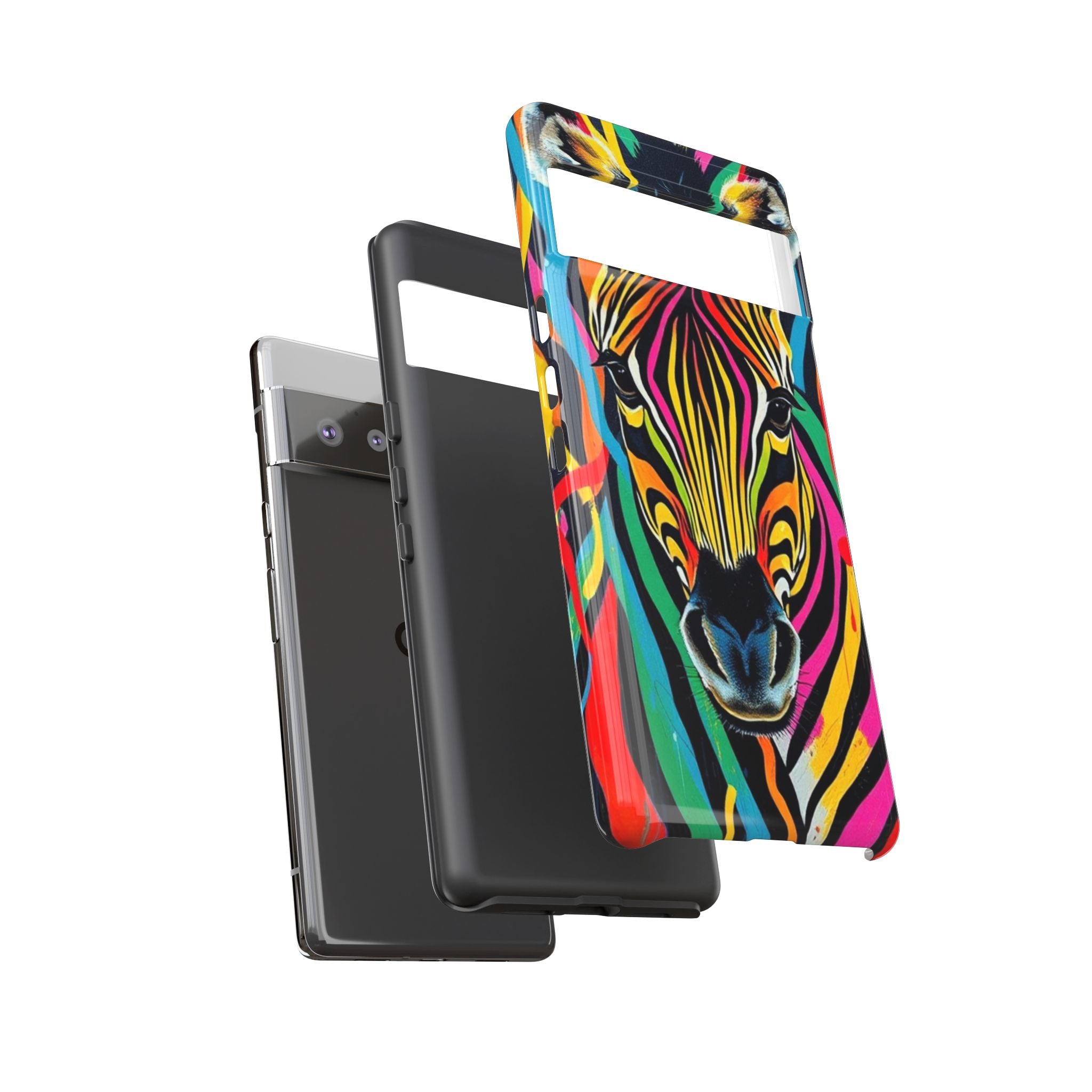 Android OR iPhone Compatible Cases - Rainbow Zebra Design - Unique Tough Cases