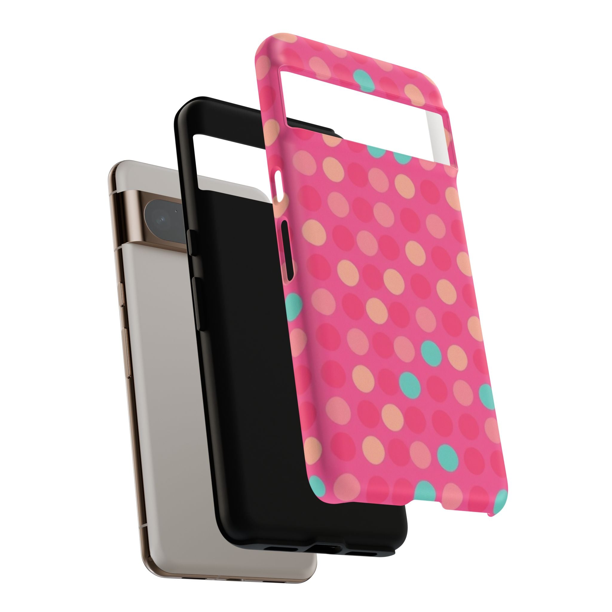 Android OR iPhone Protective Cases - Retro Polka Dots Pattern Tough Case