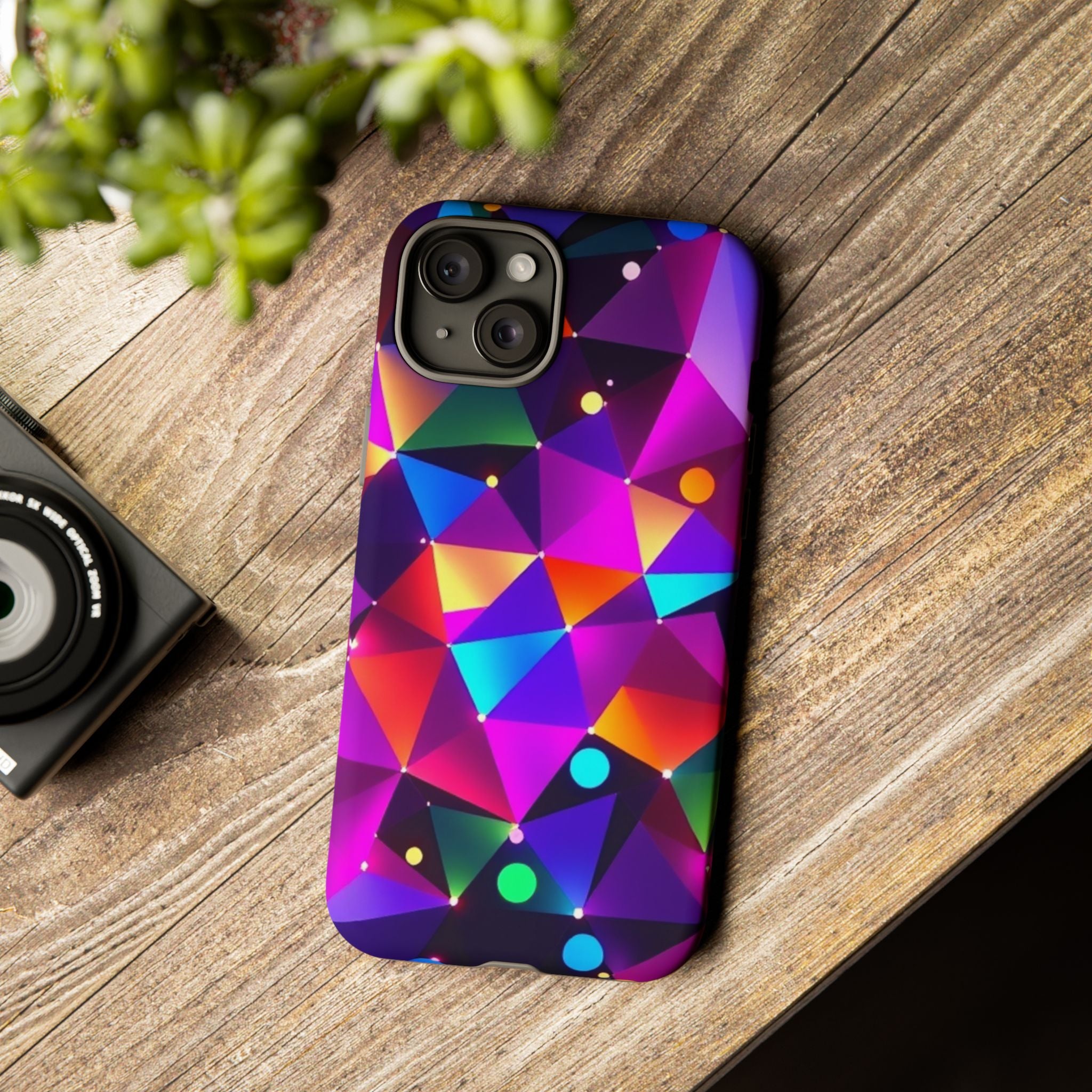 Android OR iPhone Compatible Cases - Colorful Angles Design - Unique Tough Cases