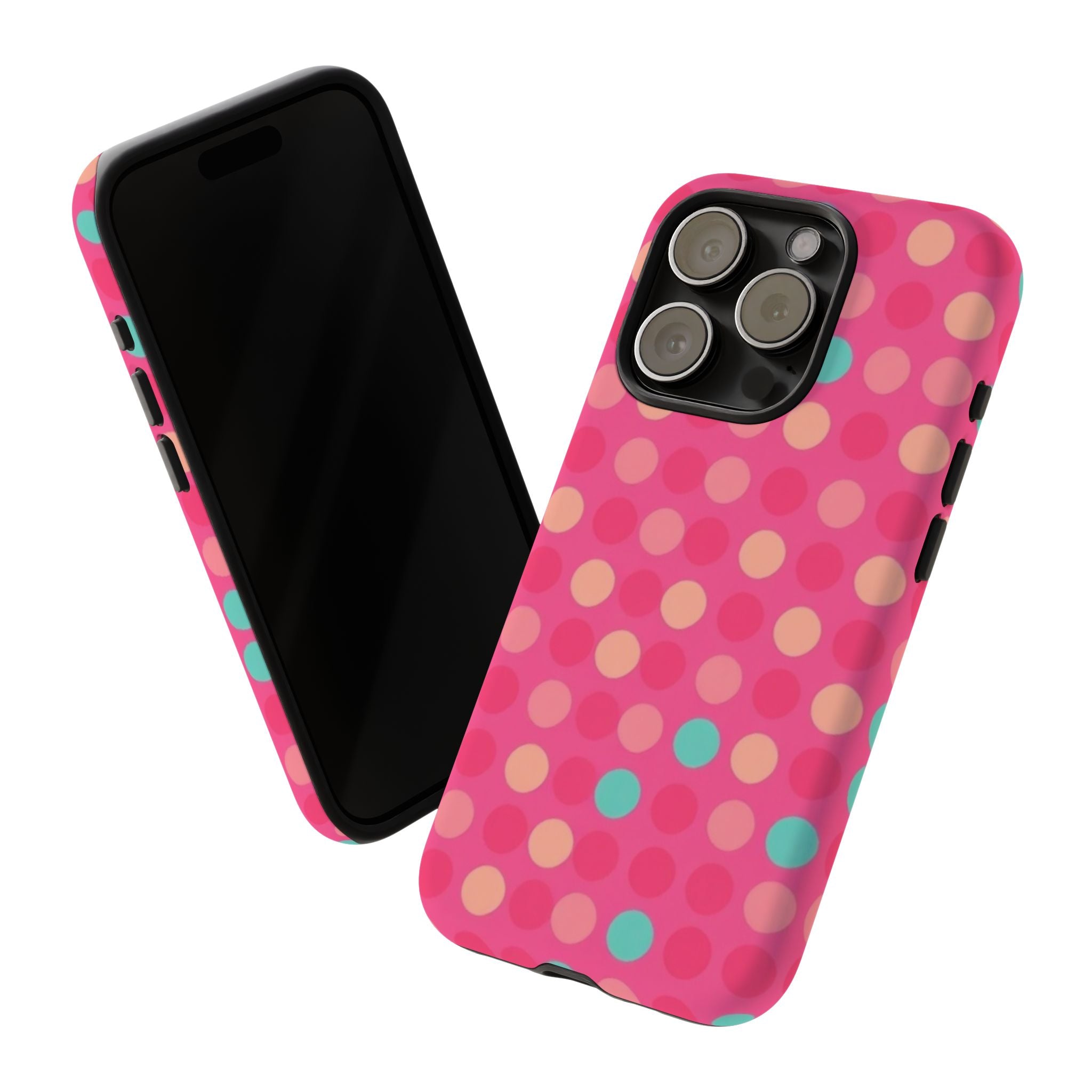 Android OR iPhone Protective Cases - Retro Polka Dots Pattern Tough Case