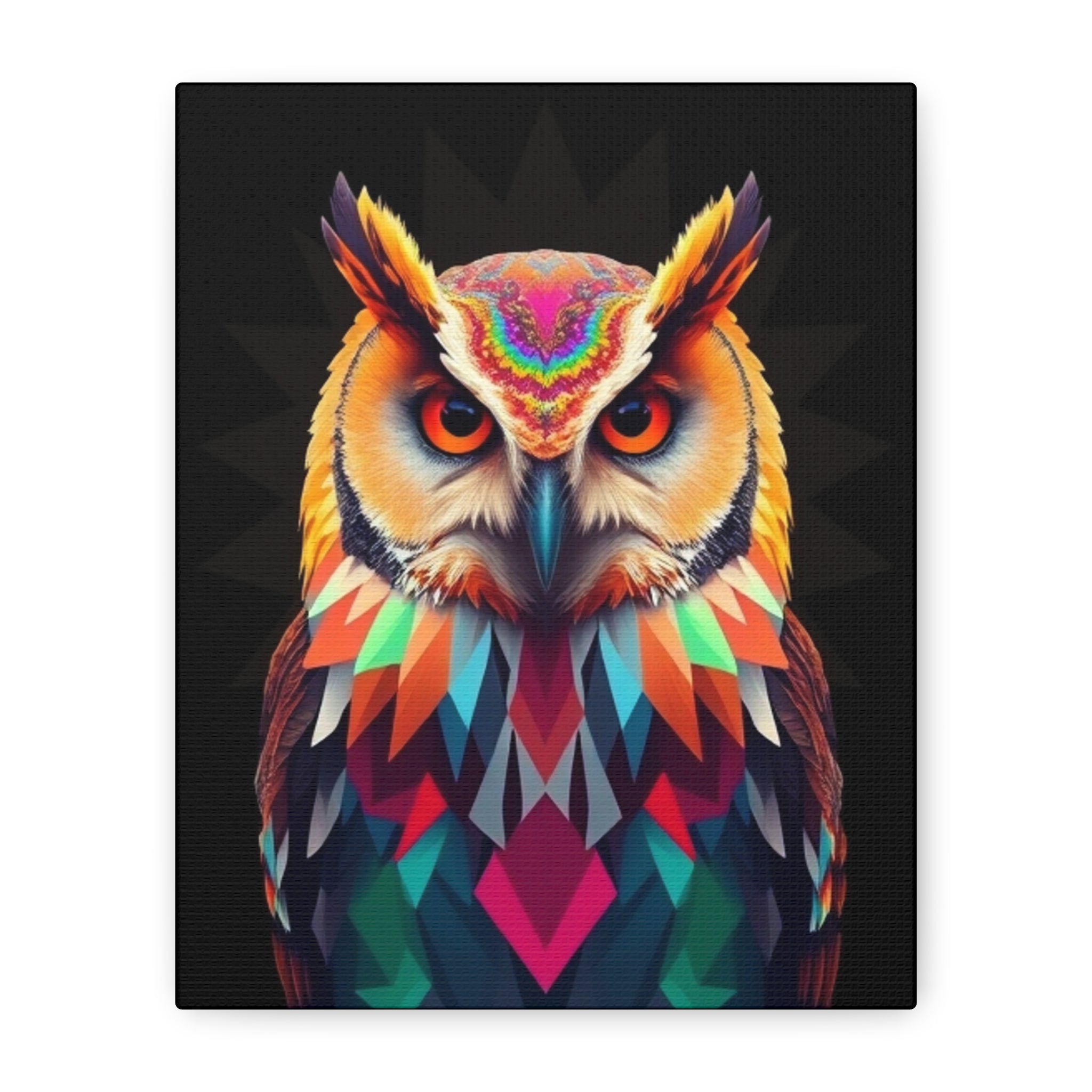 Colorful Owl Canvas Wall Art - 1.25" Stretched Matte