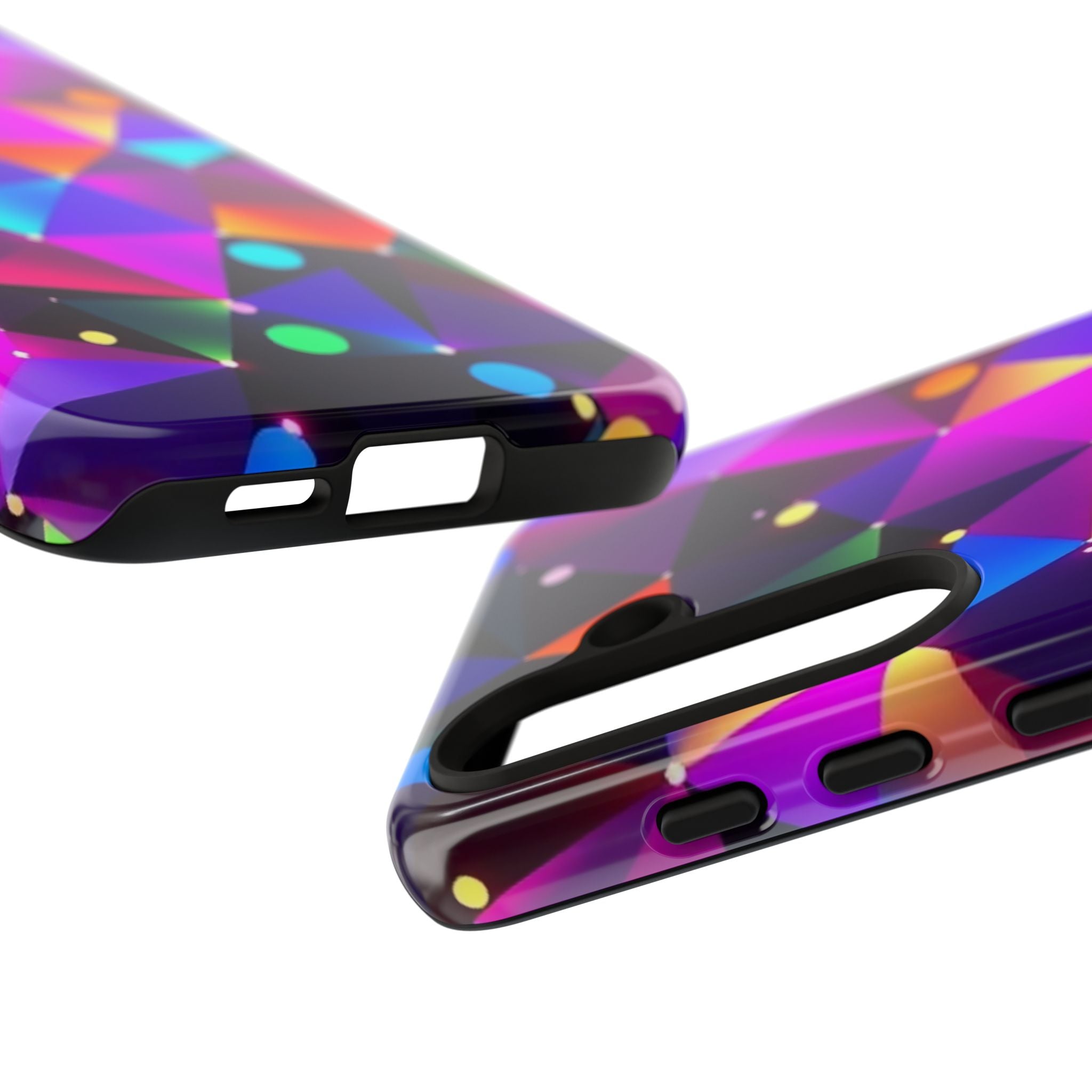 Android OR iPhone Compatible Cases - Colorful Angles Design - Unique Tough Cases