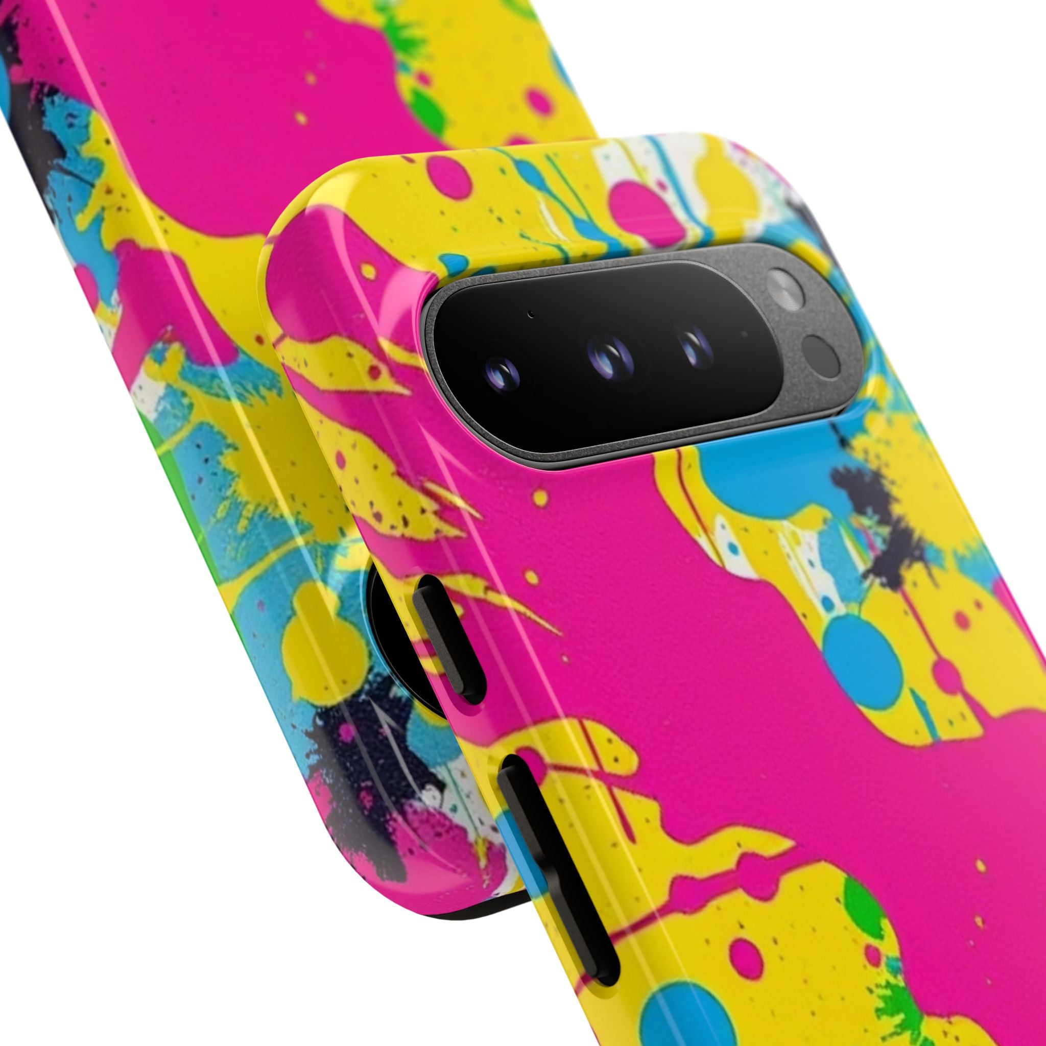 Android OR iPhone Compatible Cases - Crazy Retro Color Splash Design - Unique Tough Cases