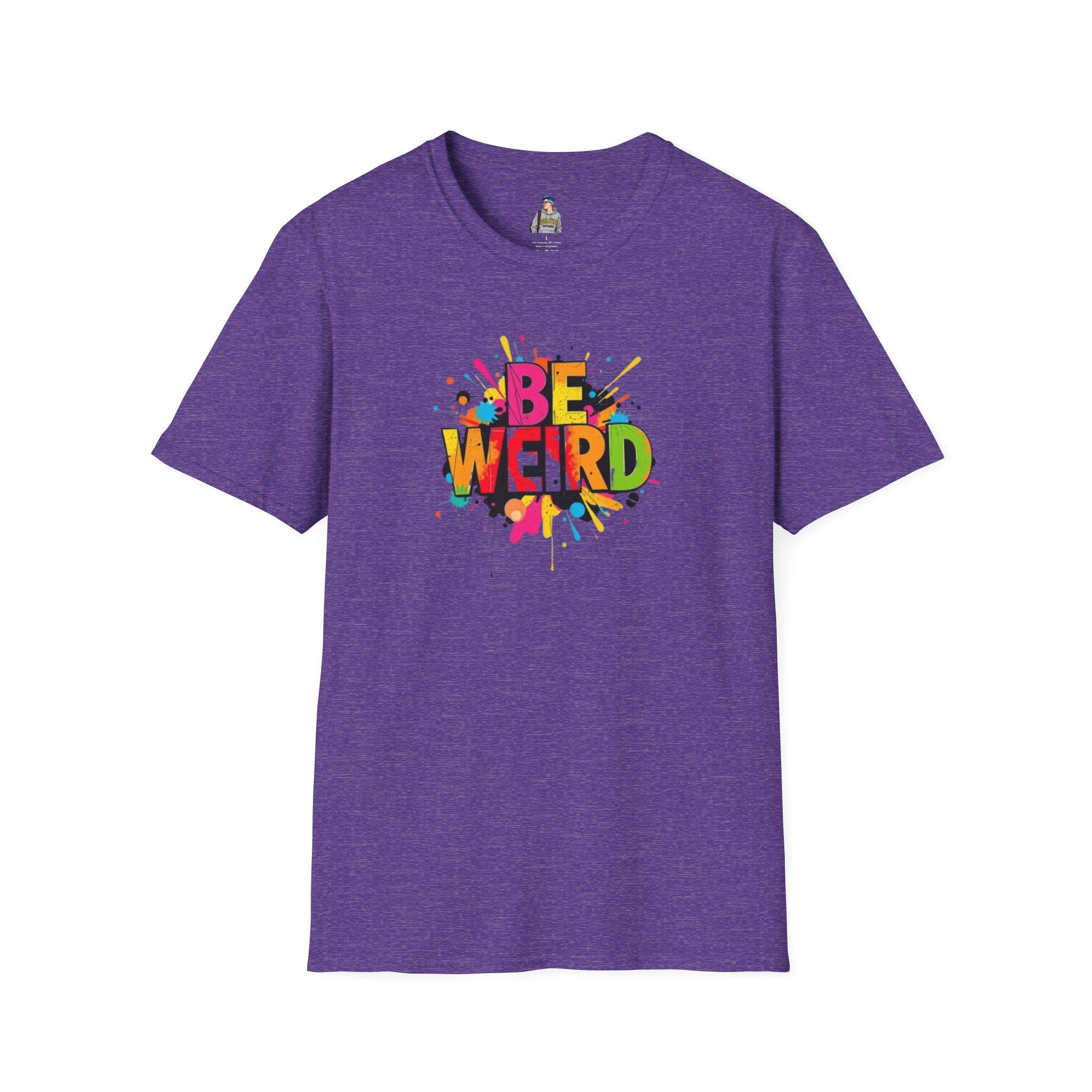 Be Weird Unisex Softstyle T-Shirt - Fun and Colorful Graphic Tee for Self-Expression