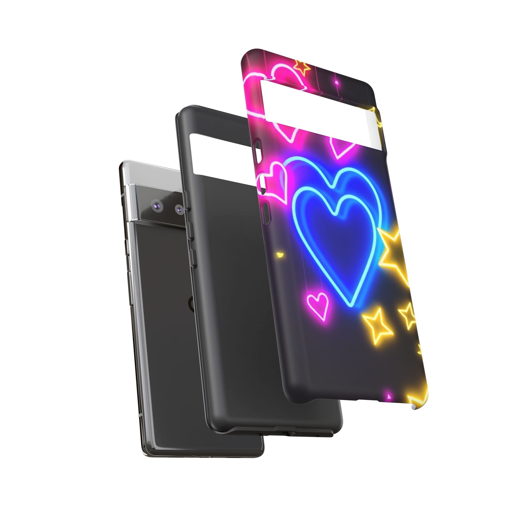 Android OR iPhone Compatible Cases - Neon Love Design - Unique Tough Cases