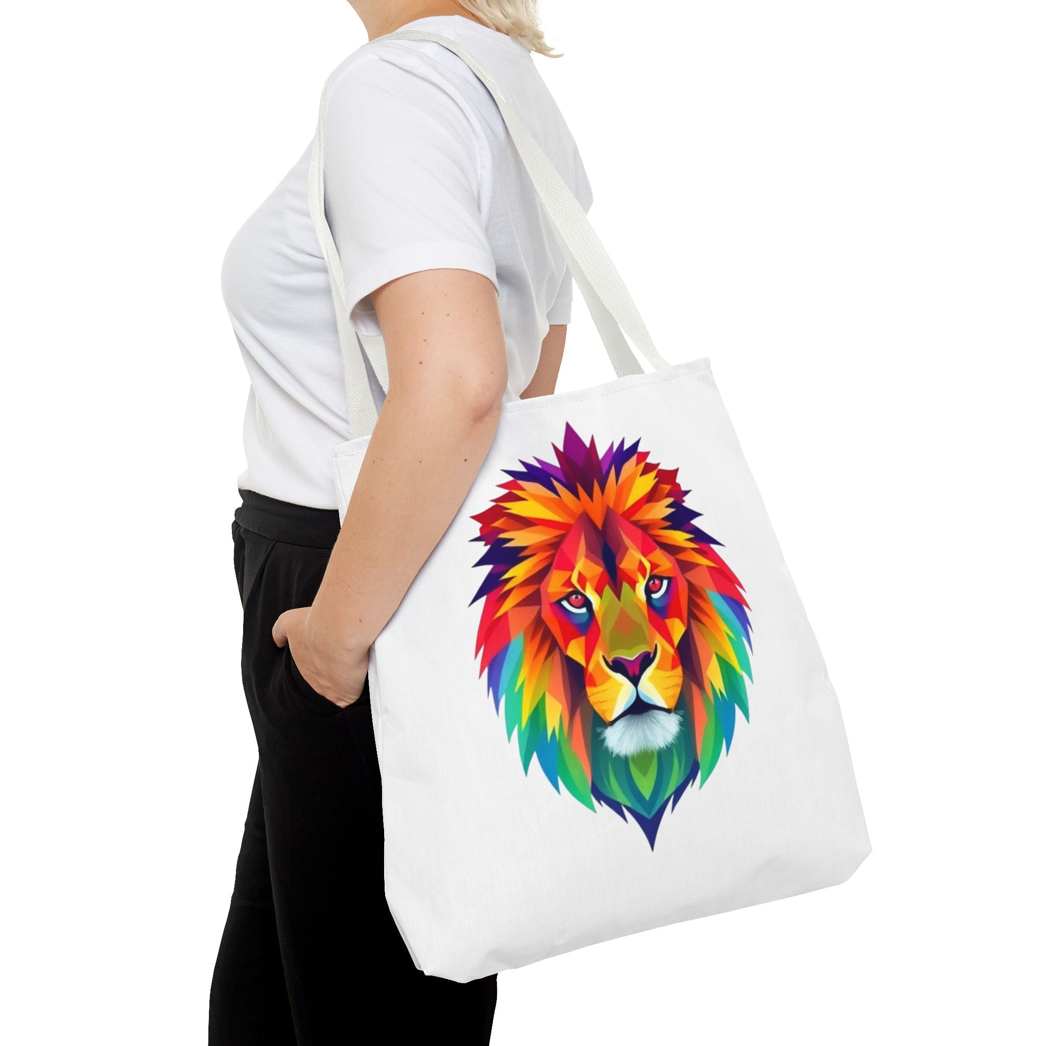 Colorful Fractal Lion Design - Tote Bag