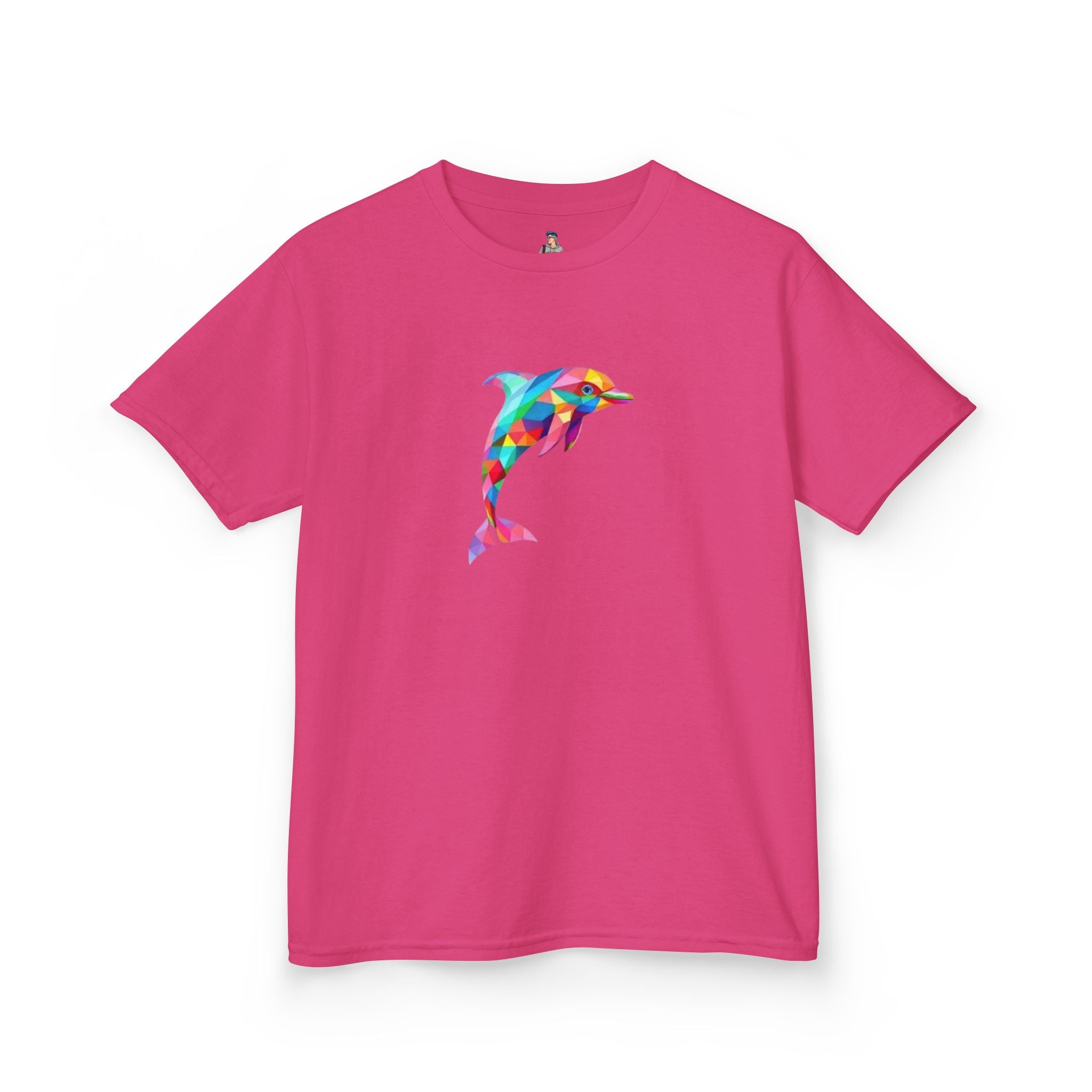 Colorful Fractal Dolphin Kids Heavy Cotton Tee