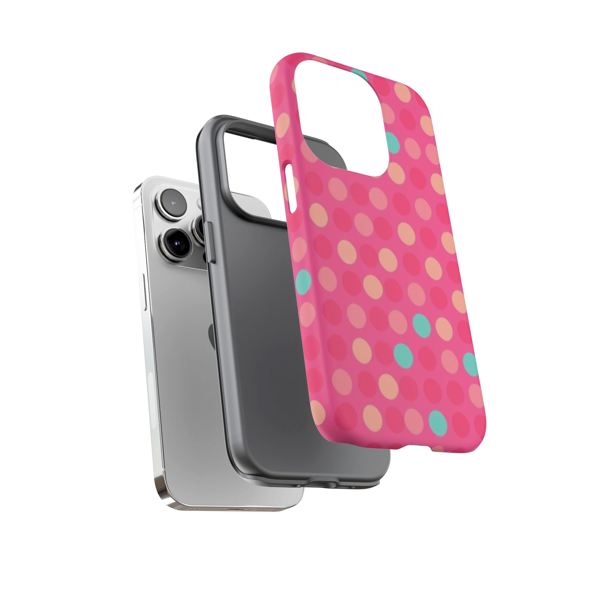 Android OR iPhone Protective Cases - Retro Polka Dots Pattern Tough Case