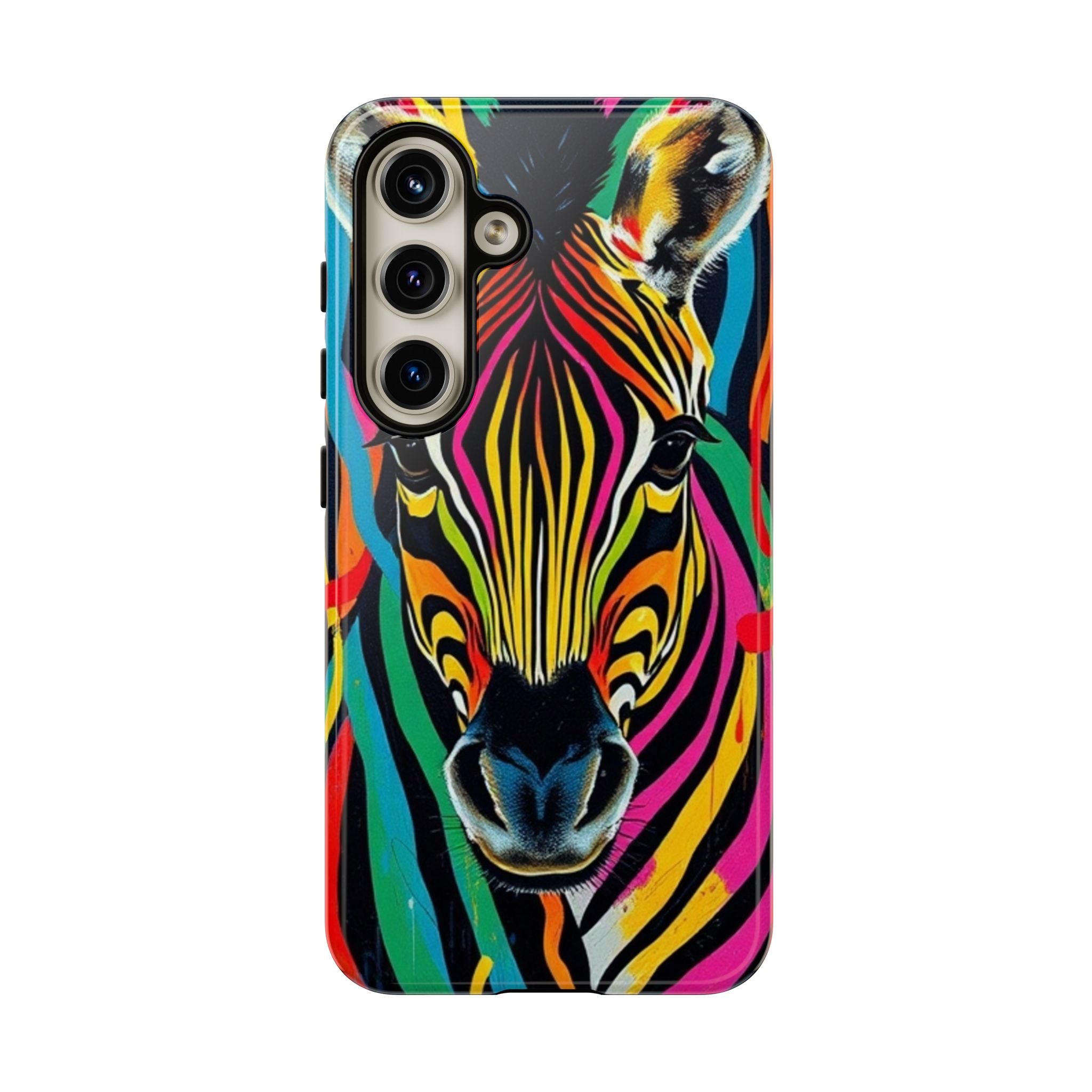 Android OR iPhone Compatible Cases - Rainbow Zebra Design - Unique Tough Cases