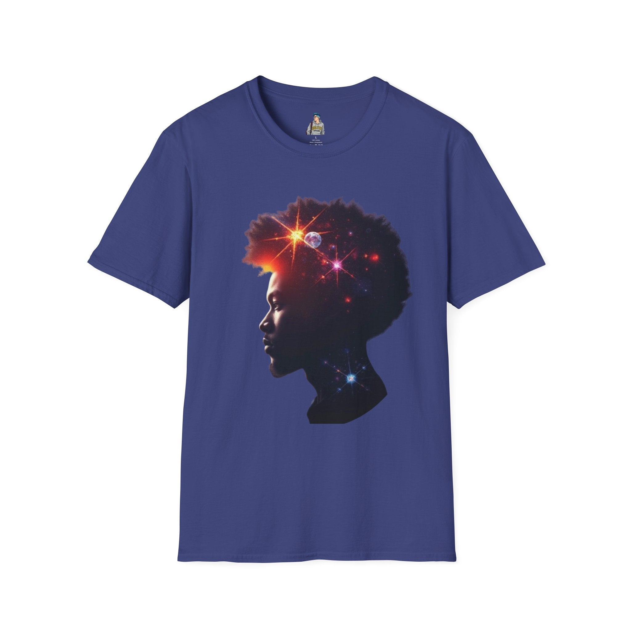 Black Universe Male Silhouette Unisex Softstyle T-Shirt - Celebrate Black Culture