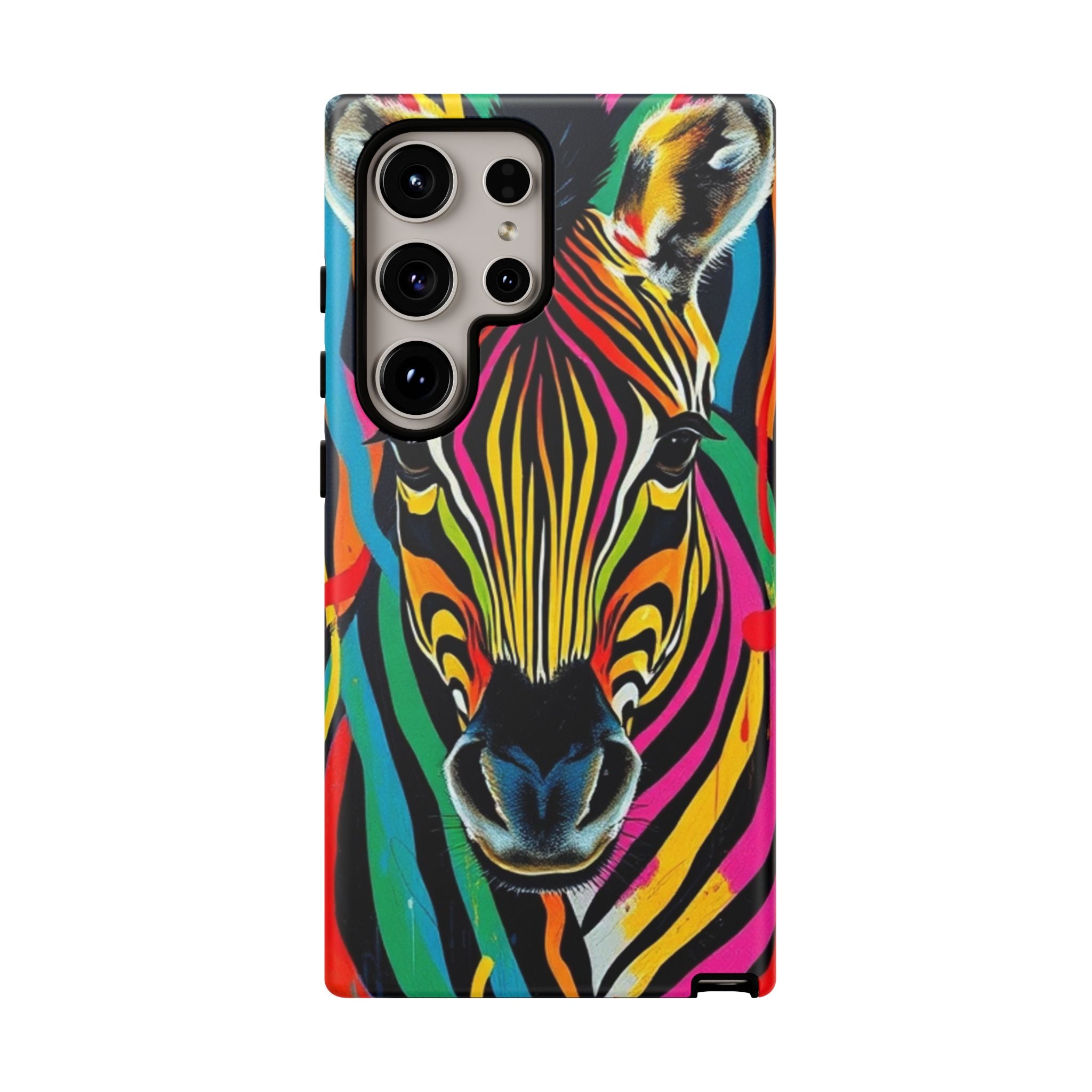 Android OR iPhone Compatible Cases - Rainbow Zebra Design - Unique Tough Cases