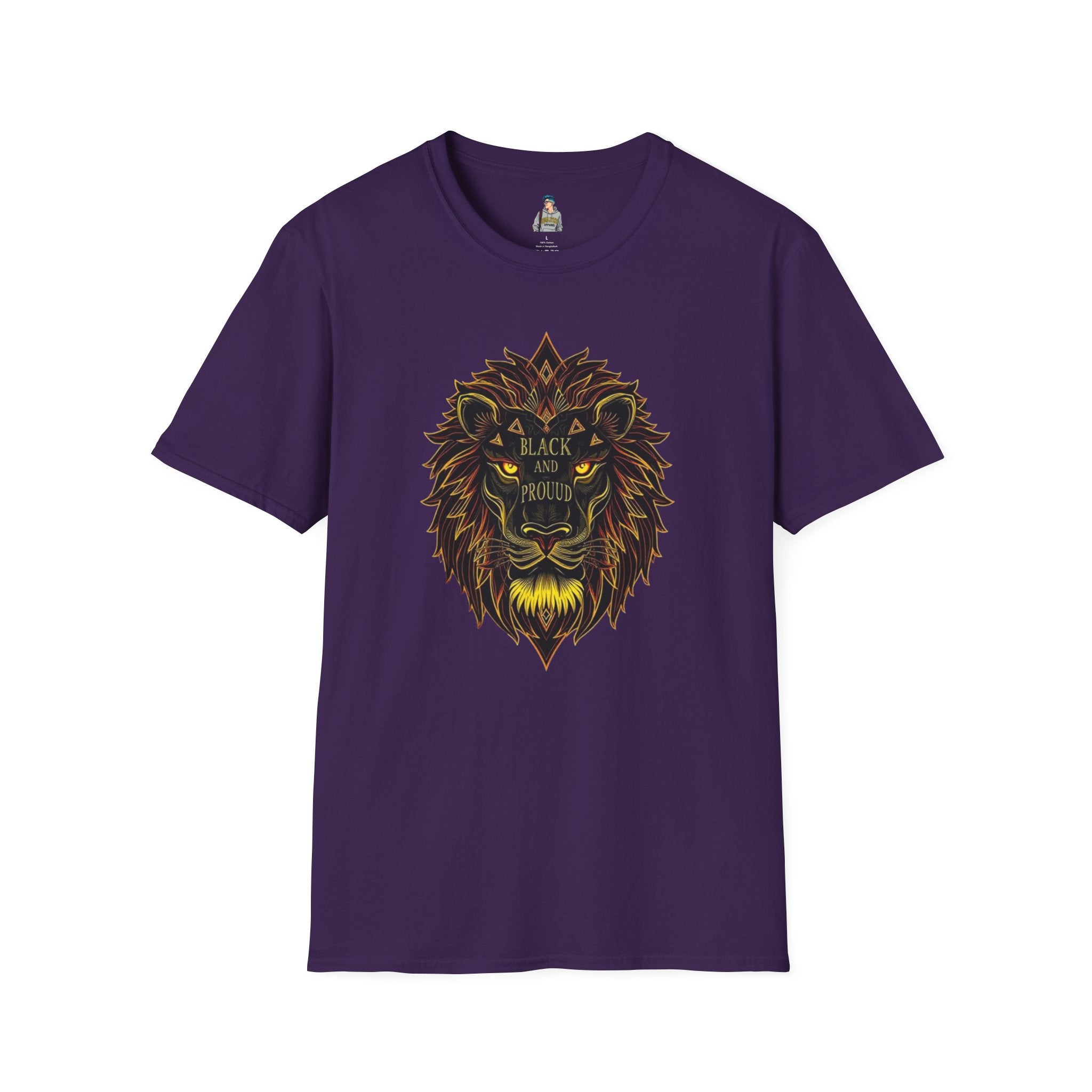 Black & Proud Lion Softstyle T-Shirt - Unisex Graphic Tee