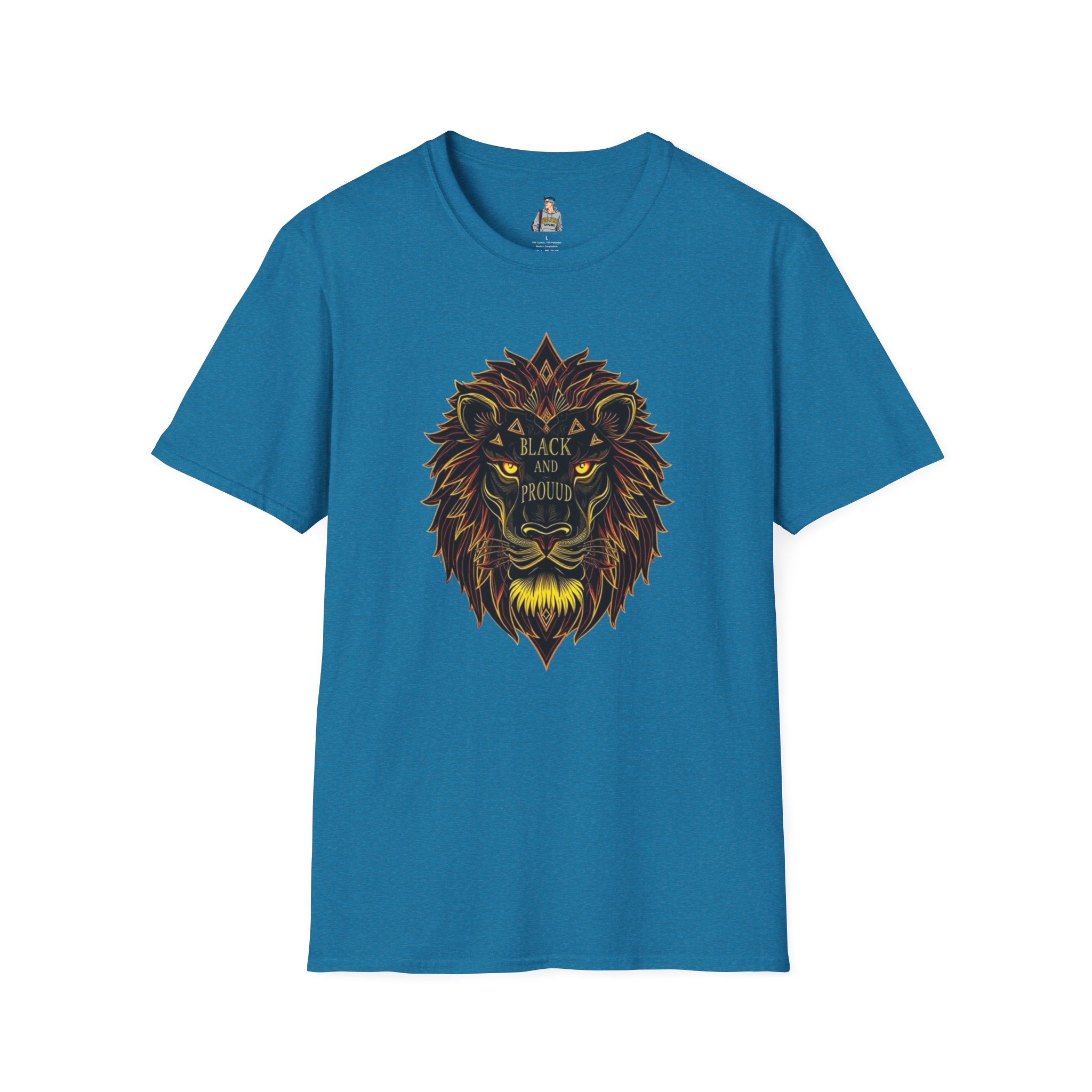 Black & Proud Lion Softstyle T-Shirt - Unisex Graphic Tee