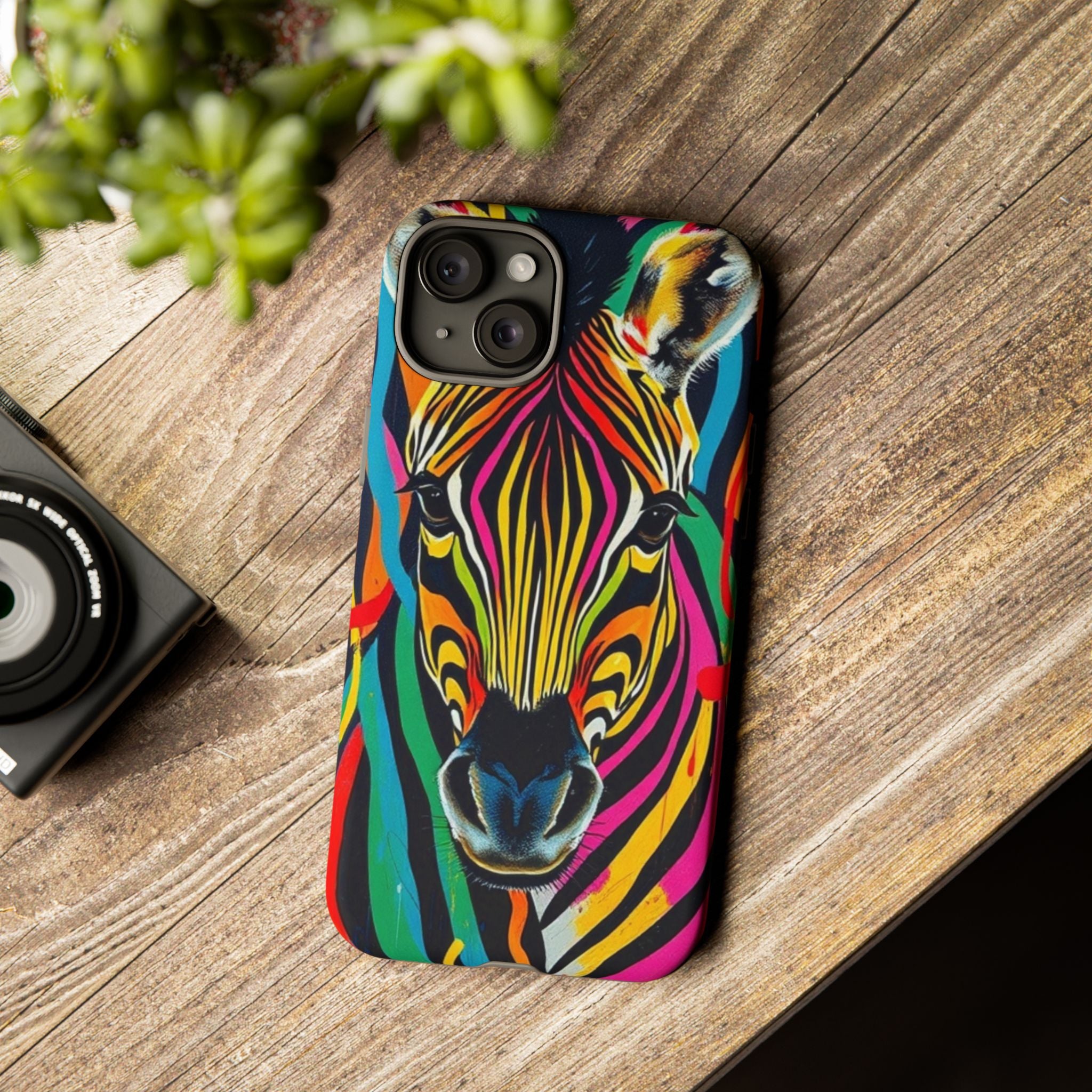 Android OR iPhone Compatible Cases - Rainbow Zebra Design - Unique Tough Cases